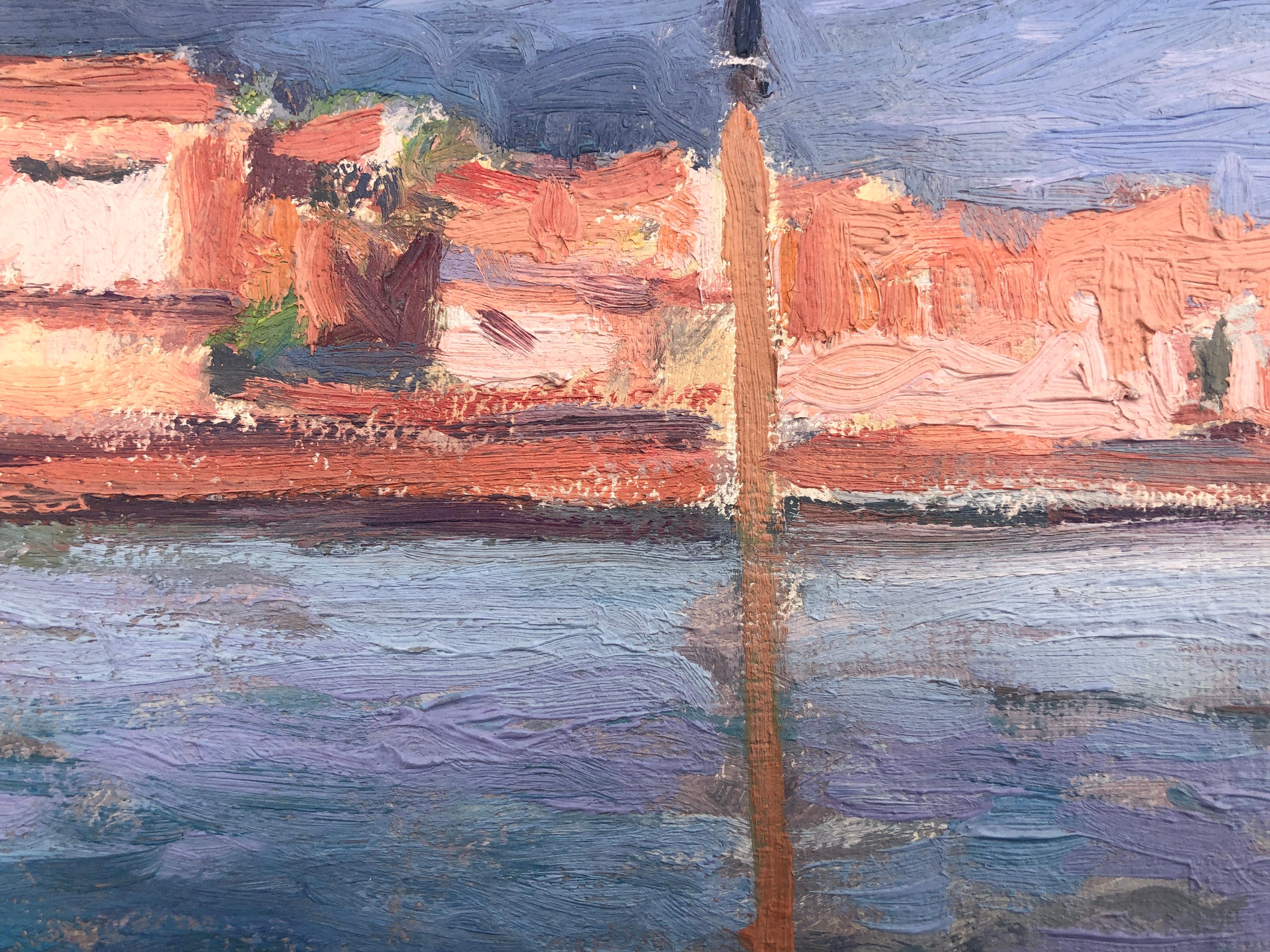 Catalan coast spanish seascape oil on canvas painting - Impressionist Painting by Josep Marfa Guarro