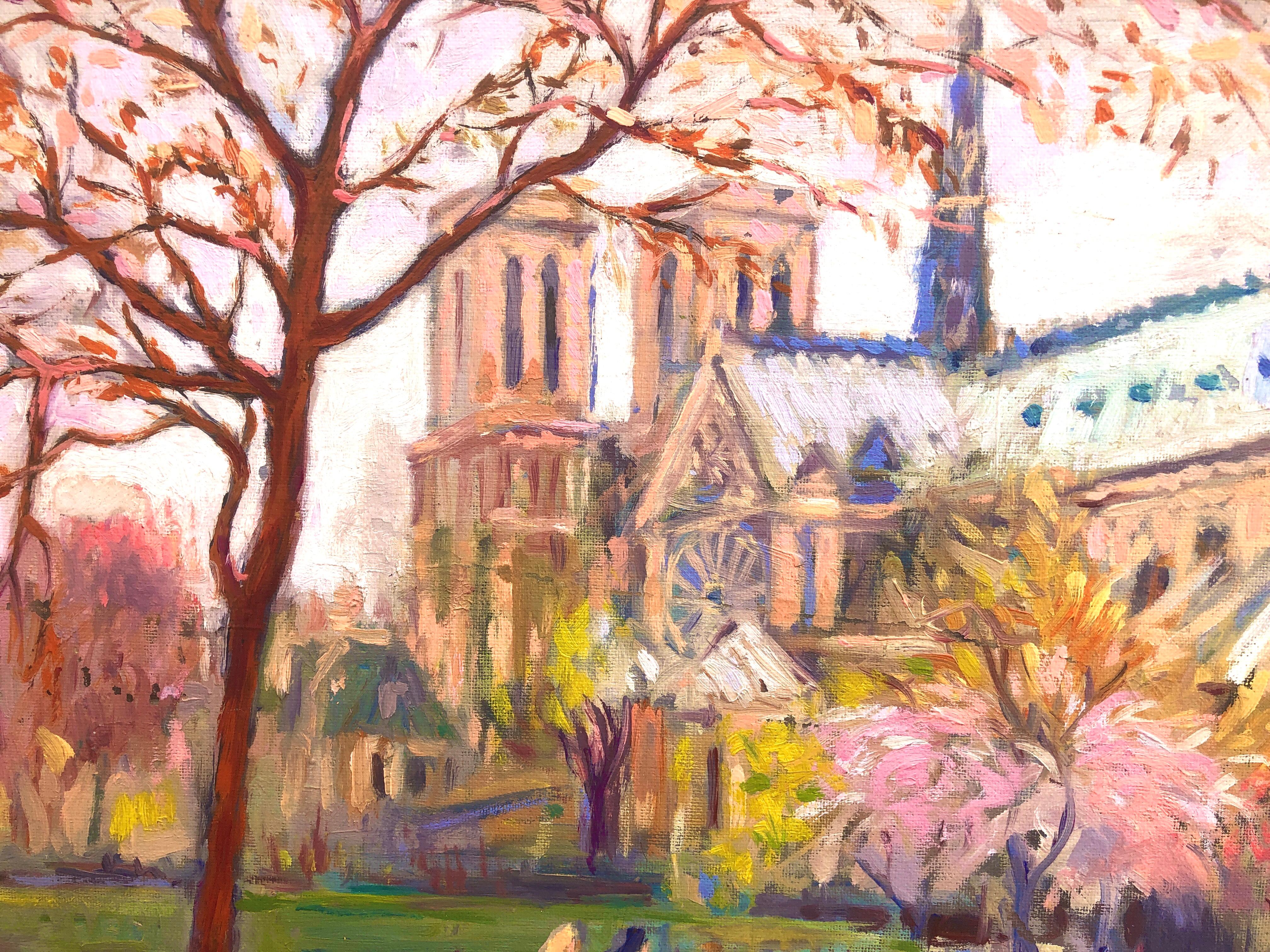 Cathédrale Notre-Dame Paris  oil painting France 1