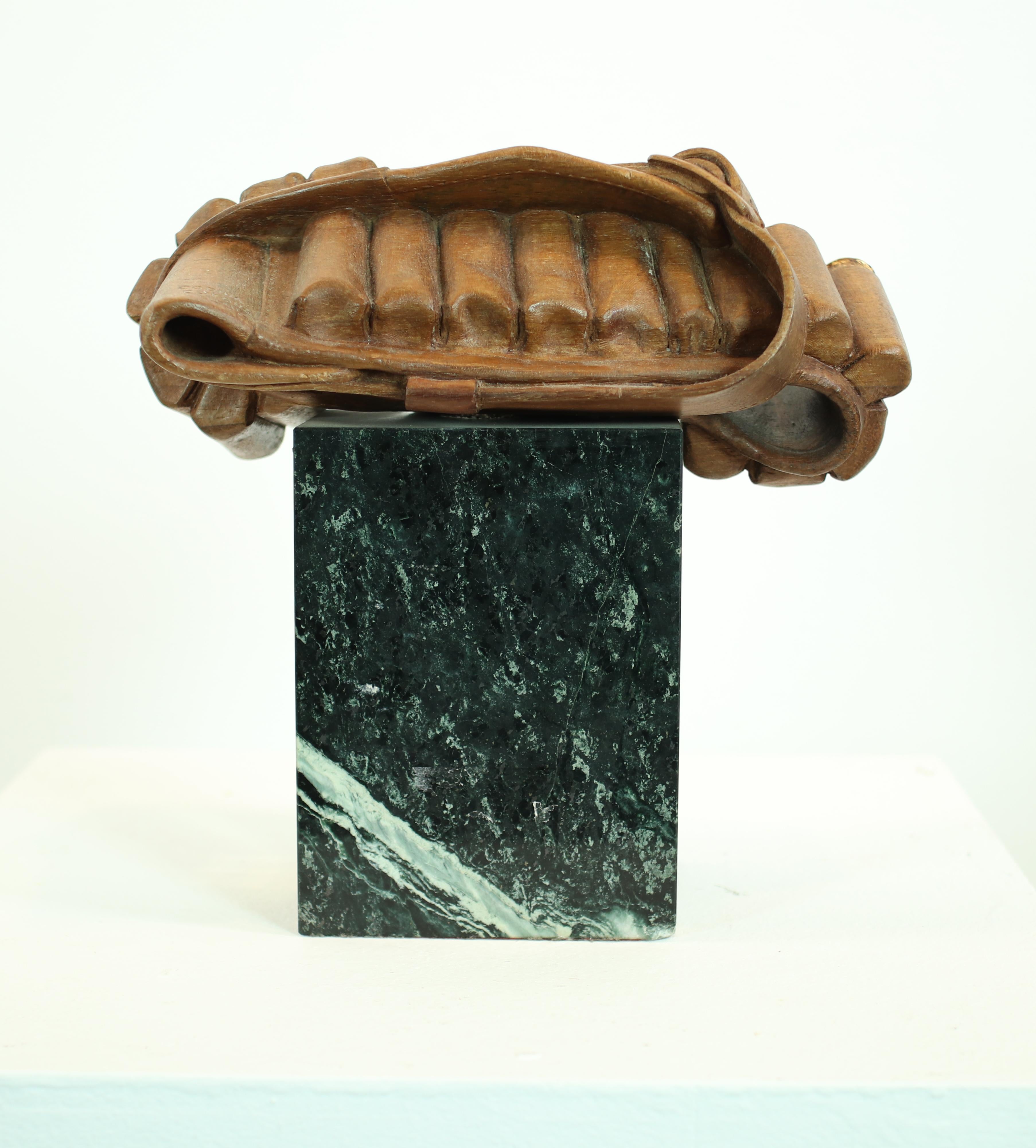 Codina Corona Hunt  cartridge belt. wood. sculpture original realistic - Brown Figurative Sculpture by Josep Maria Codina Corona