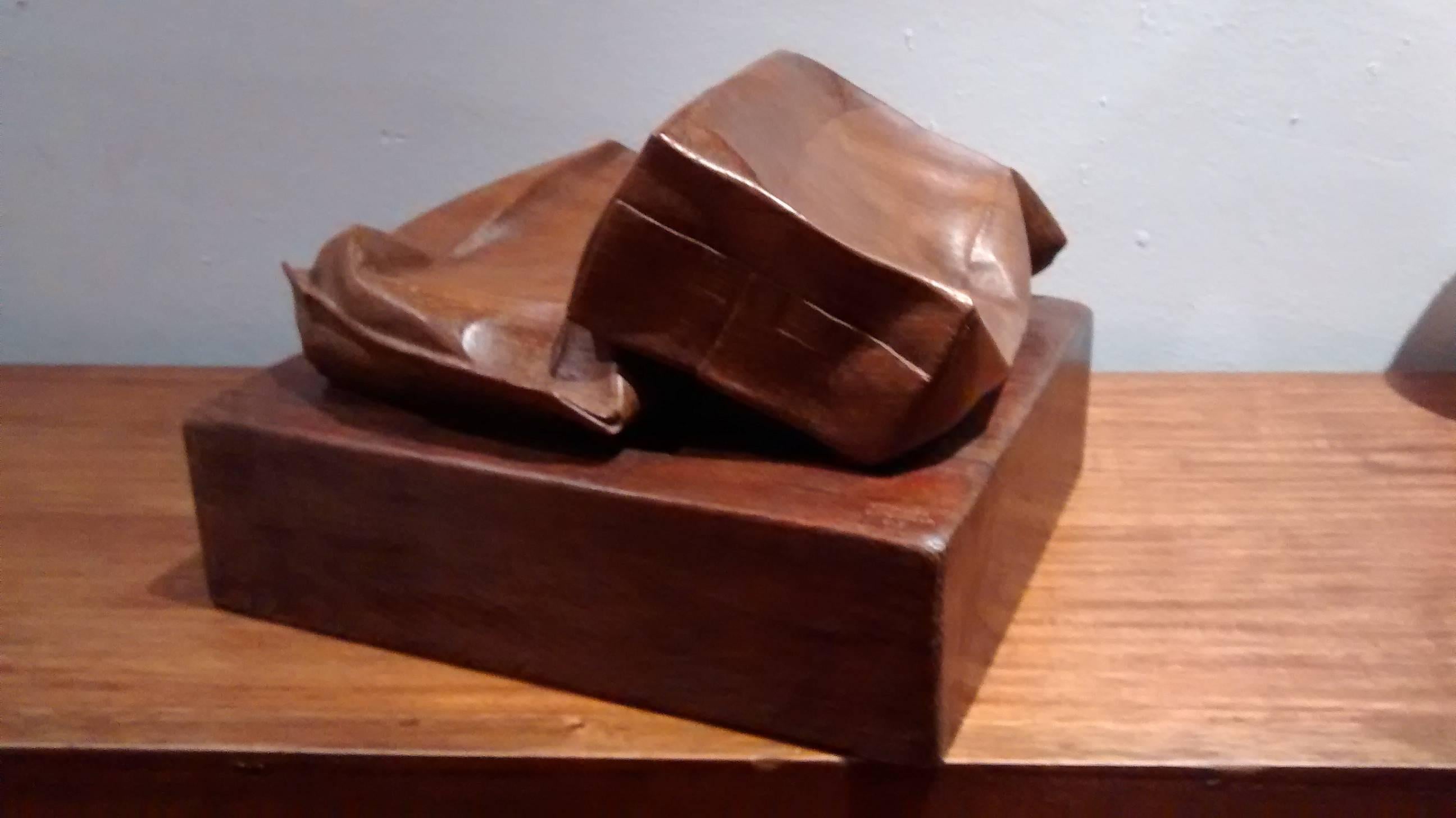 Codina Corona  Tetrabrik   Scultura realistica originale in legno. - Sculpture di Josep Maria Codina Corona