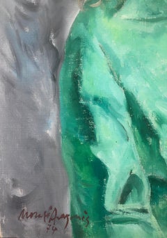 Young girl portrait oil on canvas painting