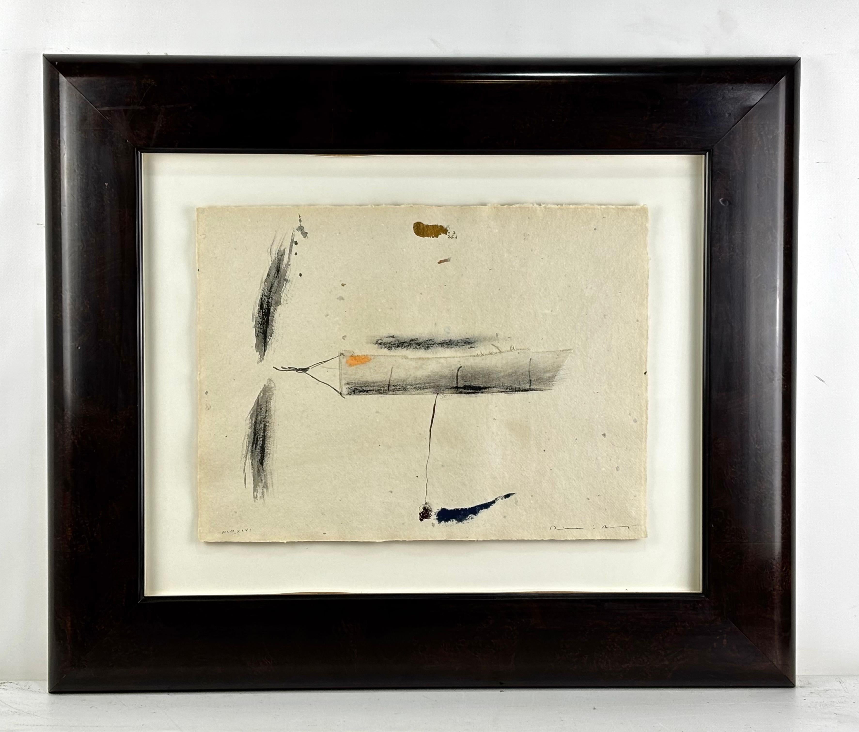 JOSEP MARIA RIERA I ARAGÓ Signed Watercolor & Collage on Paper, 1996