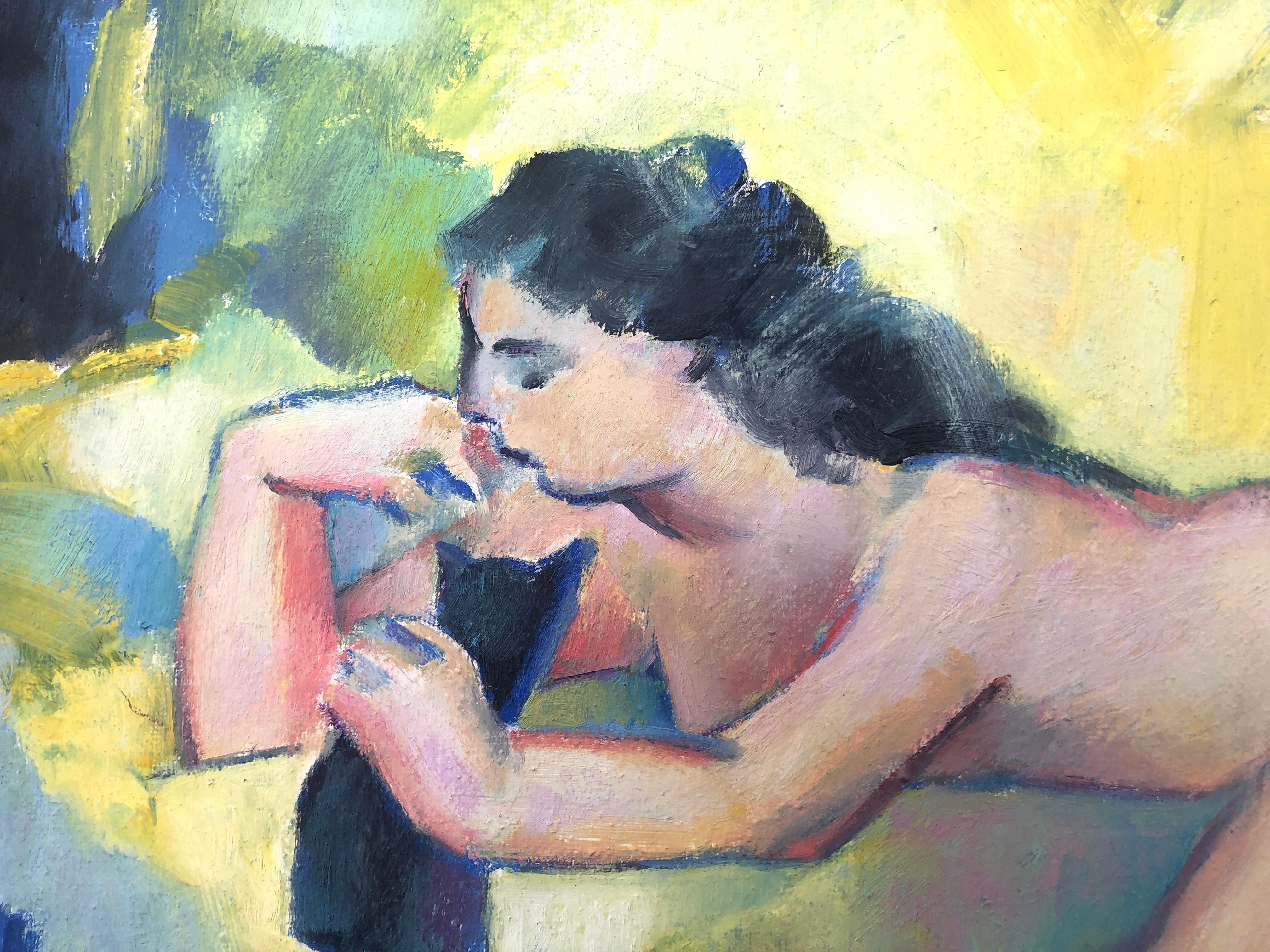 Artistics : Josep Maria Rosselló i Virgili
Titre : Femme et chat au soleil
Technique : Huile sur toile
Dimensions : 13 x 16 in (sans cadre)  16 x 19.3 in (avec cadre)
Date : années 1980
Condit : Encadré

Description
Woman and Cat in the Sun (Femme