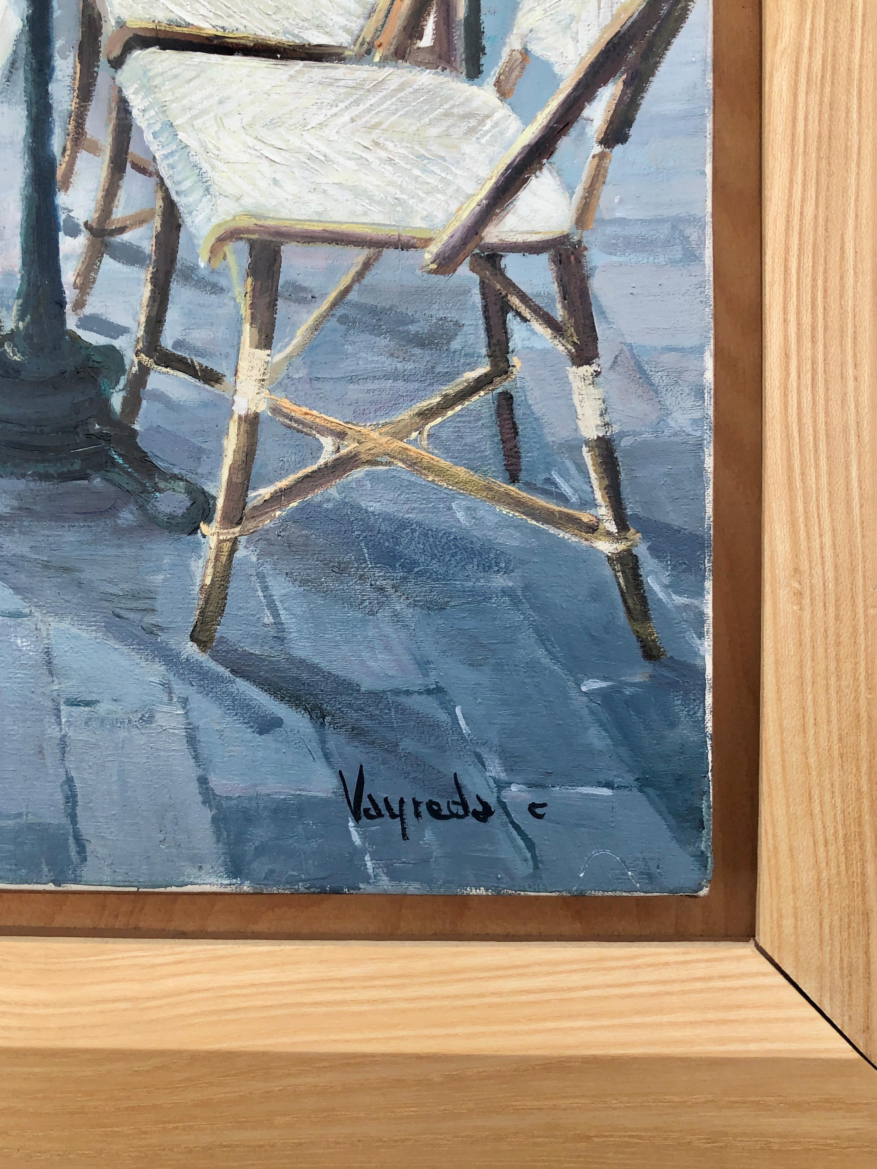 Paris France oil on canvas painting urbanscape european art - Realist Painting by Josep Maria Vayreda Canadell