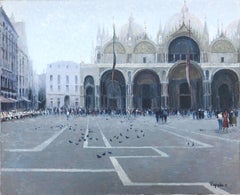 Piazza San Marco Venezia Italy oil on canvas painting