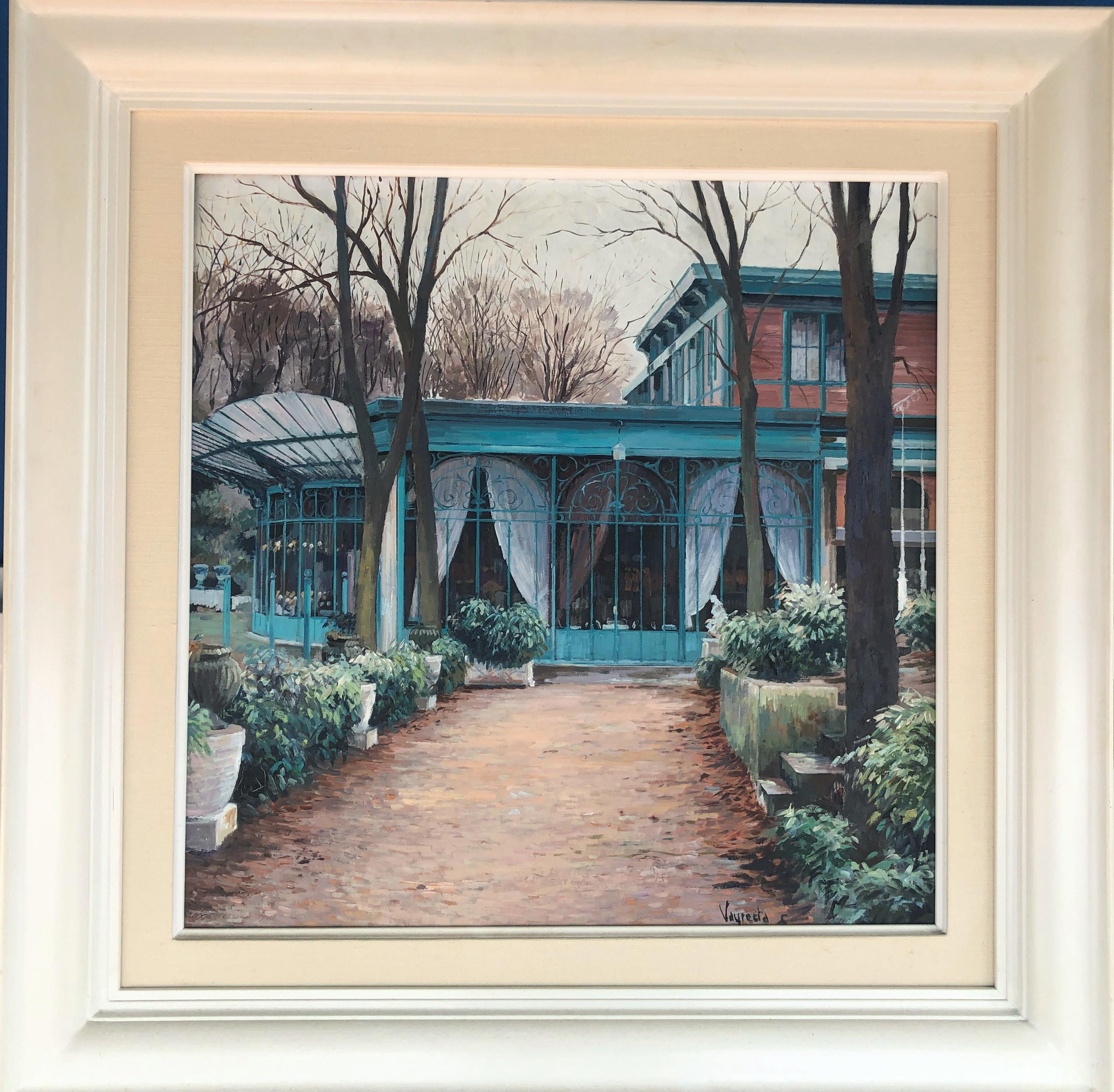 Restaurante La Cascade París óleo sobre lienzo - Painting de Josep Maria Vayreda Canadell