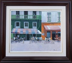 Terrasse an der Costa Brava Spanien Öl auf Leinwand Gemälde spanische Stadtlandschaft