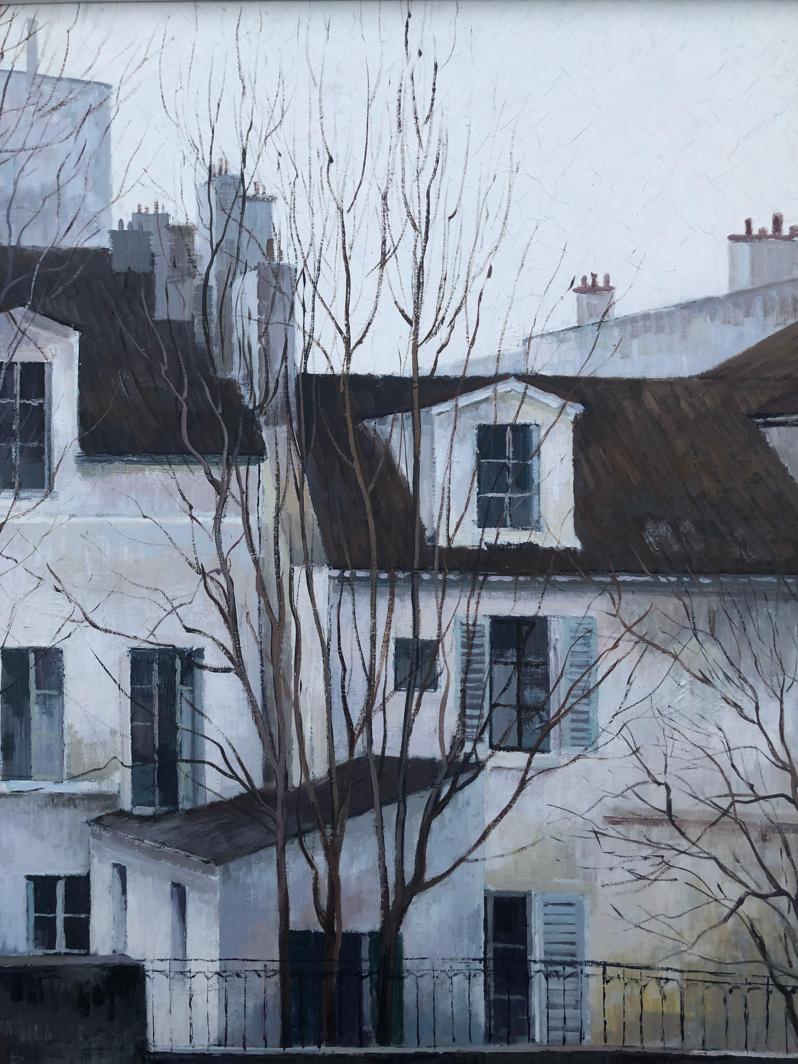 Vayreda Canadell Paris neighborhood urban landscape oil on canvas painting 3