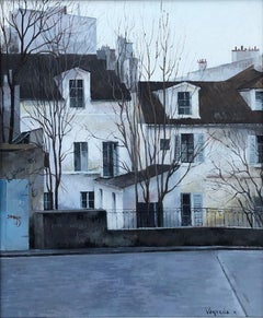 Vayreda Canadell Paris neighborhood urban landscape oil on canvas painting