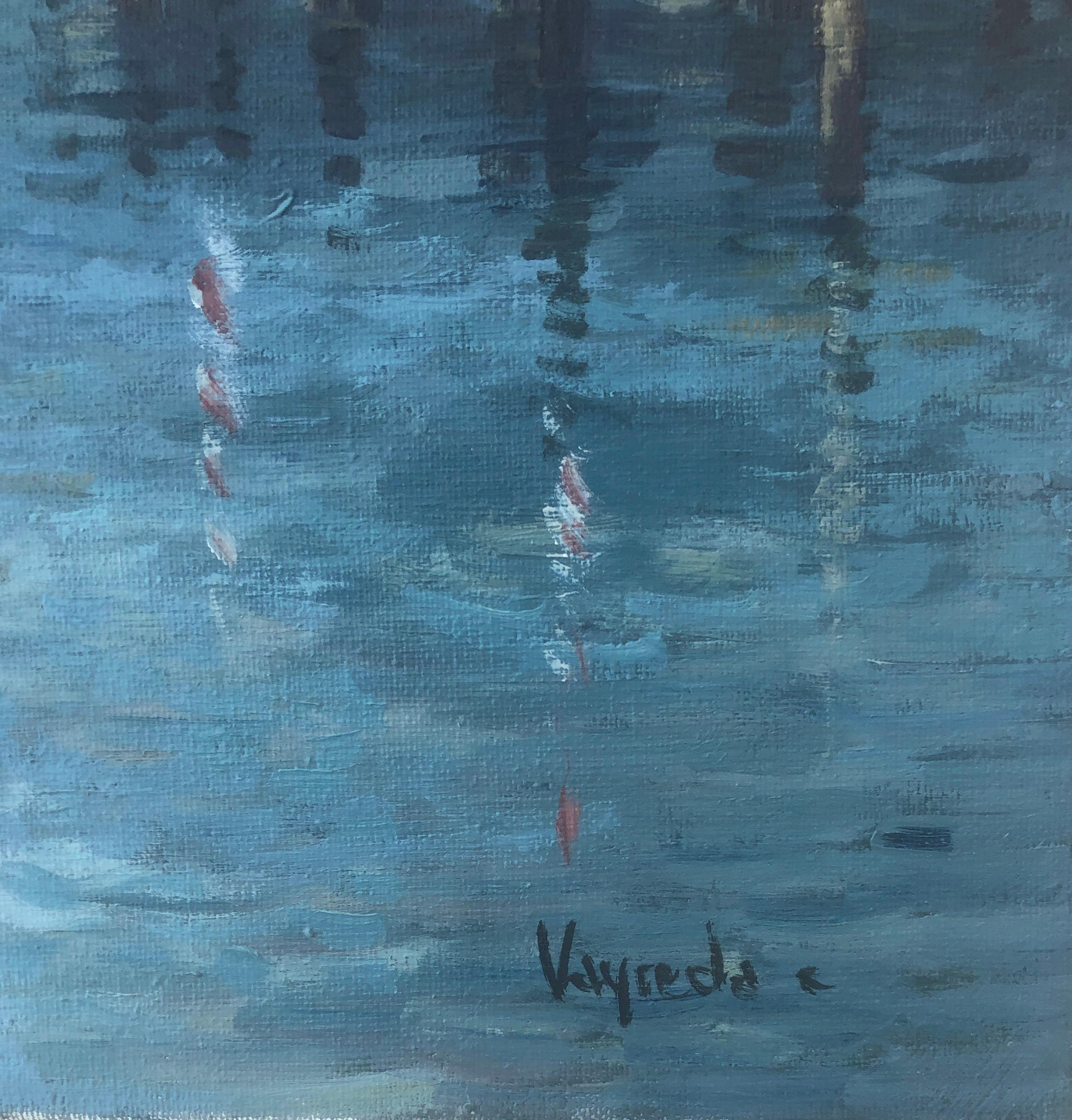 Venezia Italy oil on canvas seascape urbanscape seascape - Painting by Josep Maria Vayreda Canadell