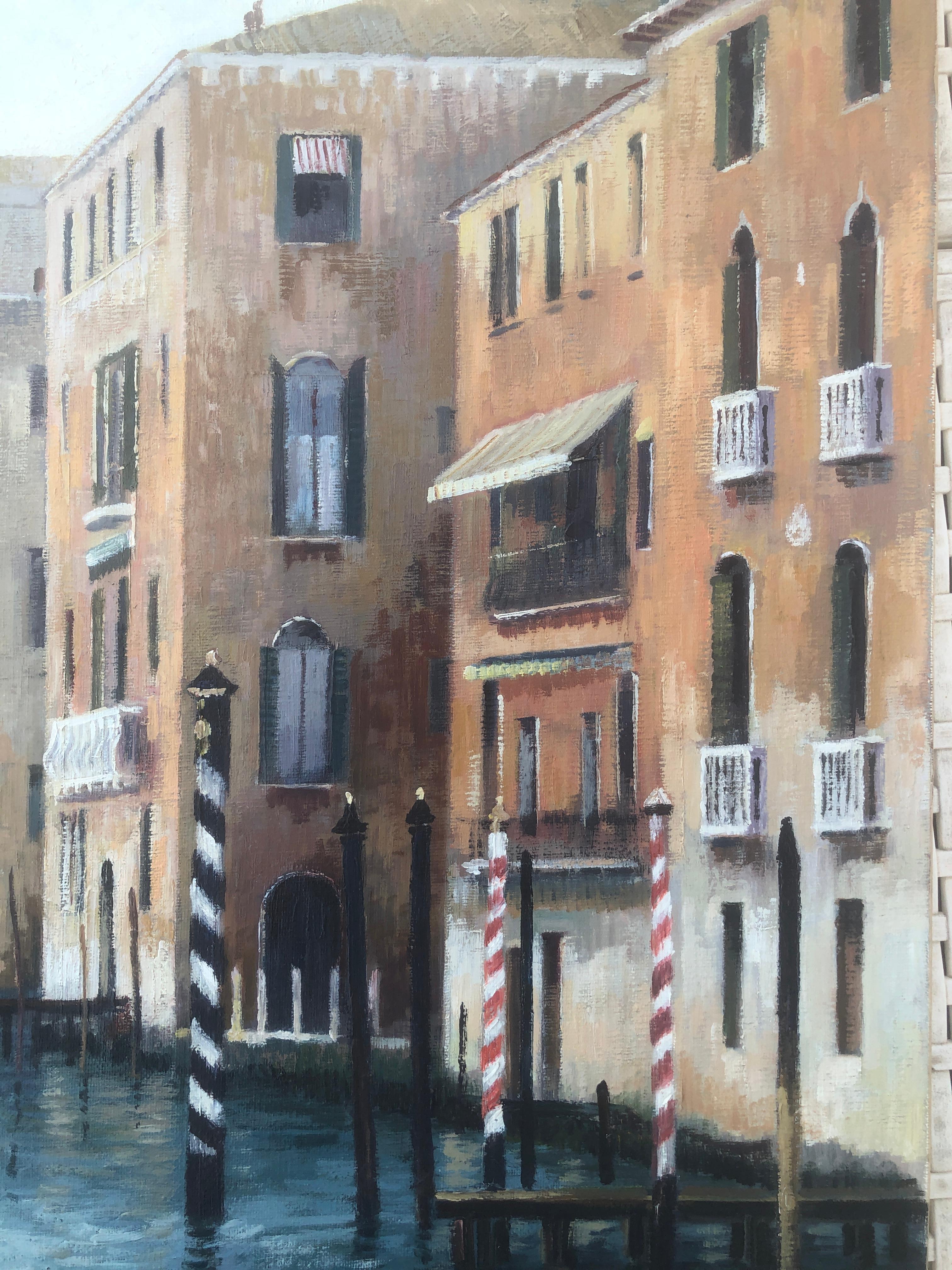 Venezia Italy oil on canvas seascape urbanscape seascape For Sale 2