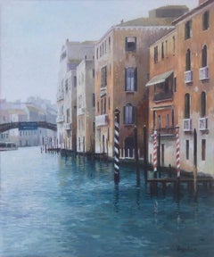 Vintage Venezia Italy oil on canvas seascape urbanscape seascape