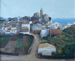 View of Cadaqués Spain oil on canvas painting mediterranean seascape