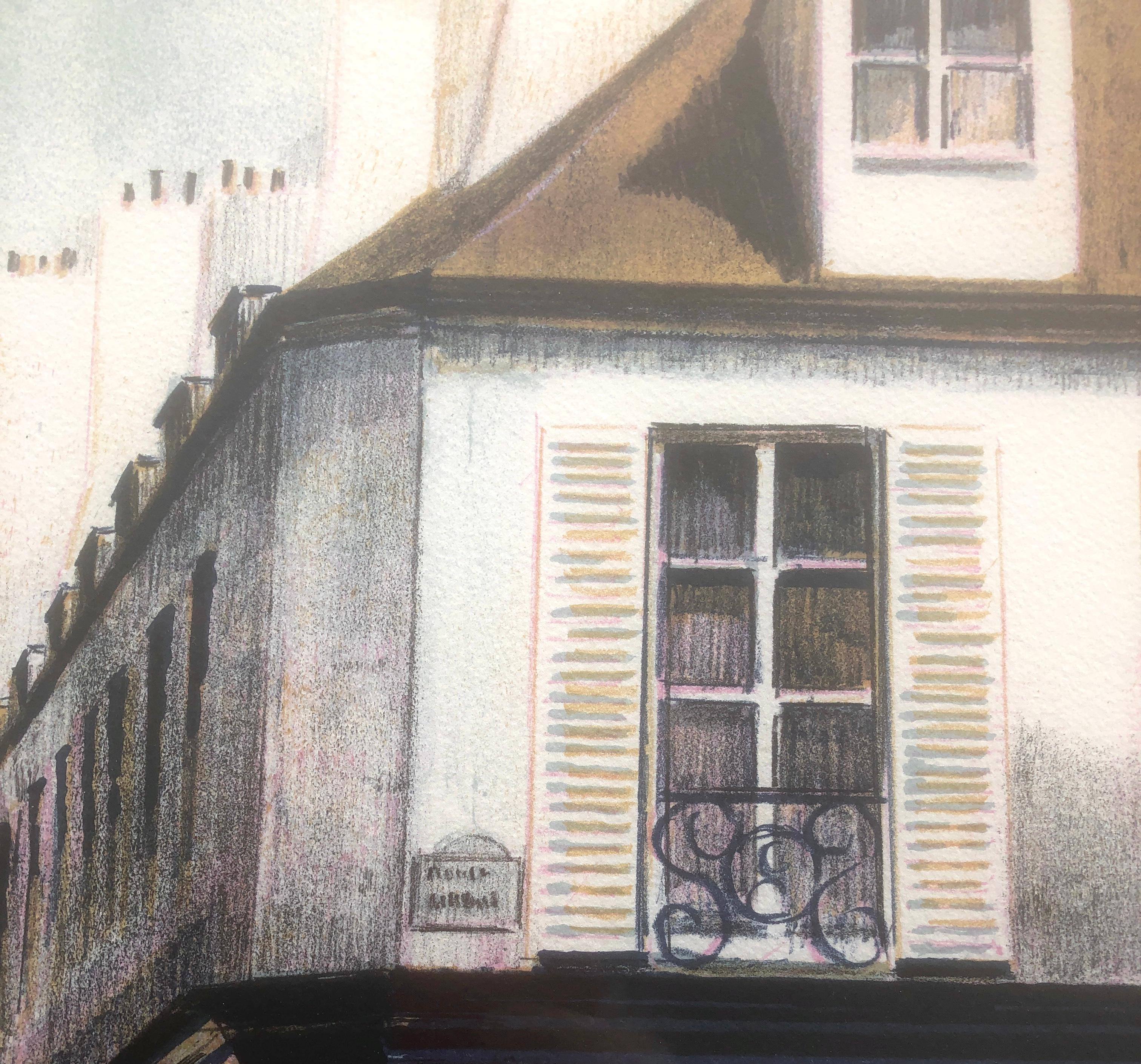 Paris France lithograph vayreda canadell urbanscape For Sale 2