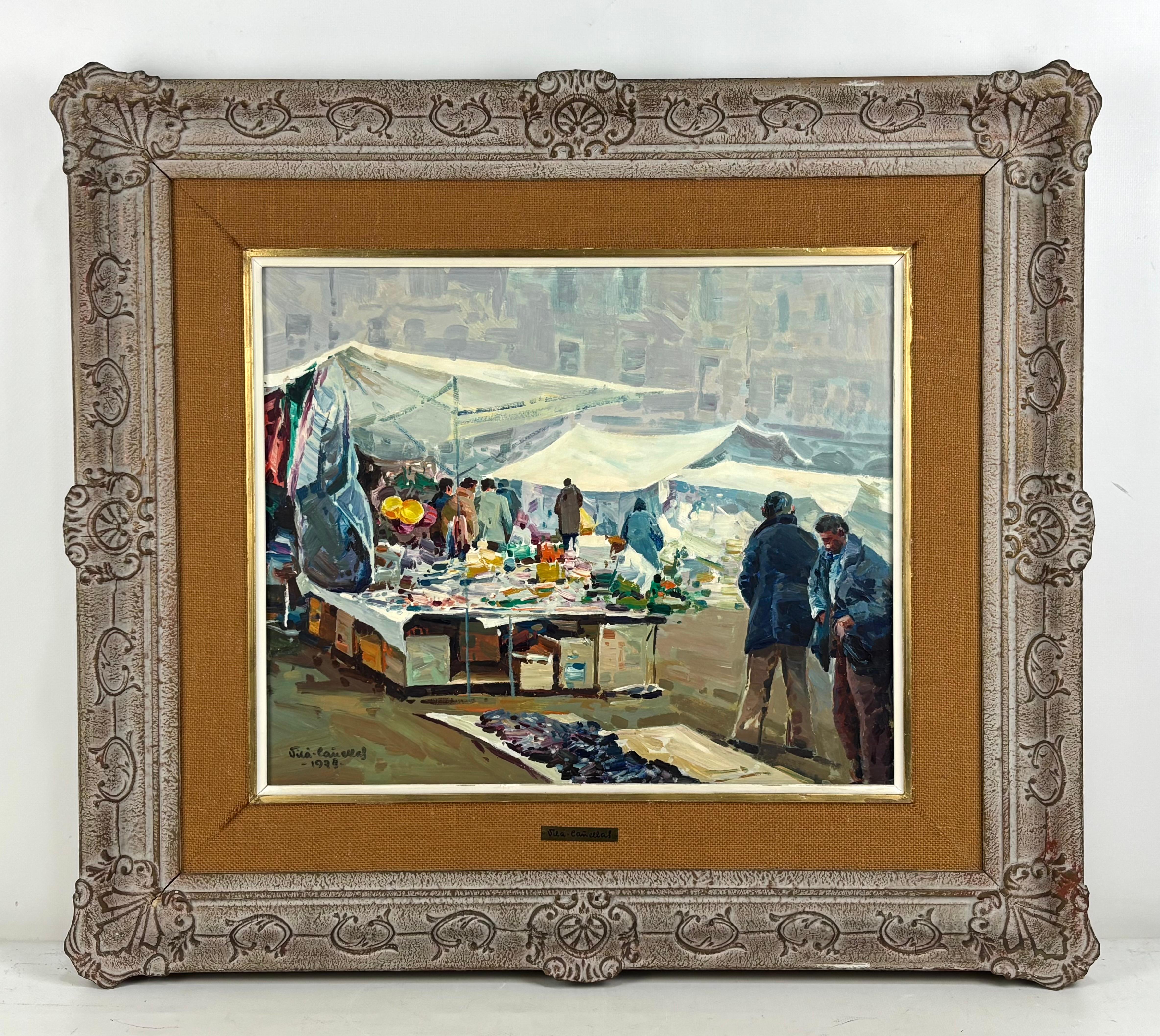Mercado - Painting by Josep María Vilá Cañellas