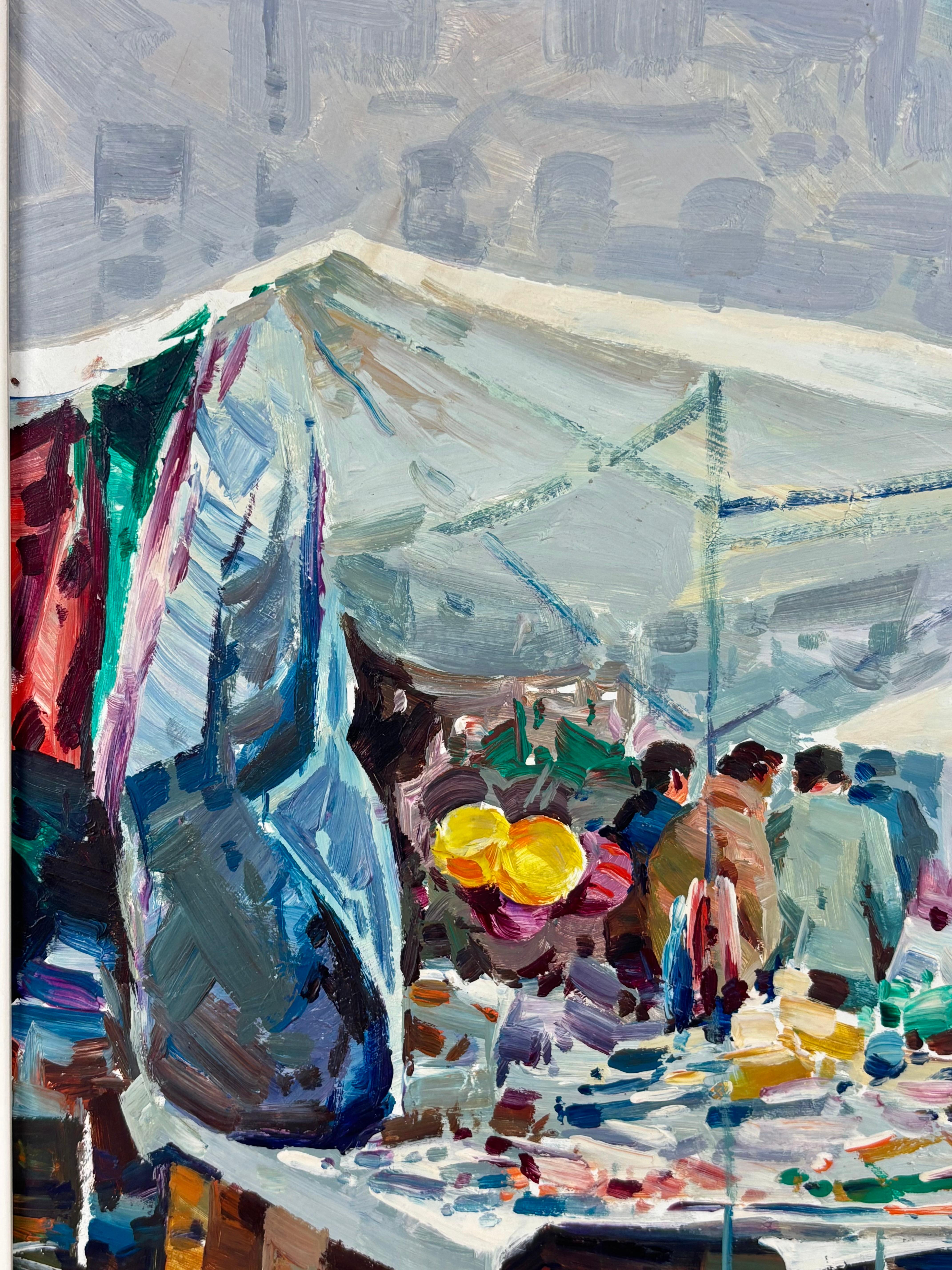 Mercado - Brown Figurative Painting by Josep María Vilá Cañellas