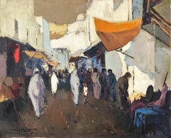 Arab souk original oil on canvas painting