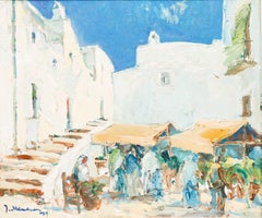 Josep Meneses (b.1930) - 1979 Oil, Ibiza Market Scene