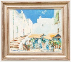 Josep Meneses (b.1930) - 1979 Oil, Ibiza Market Scene