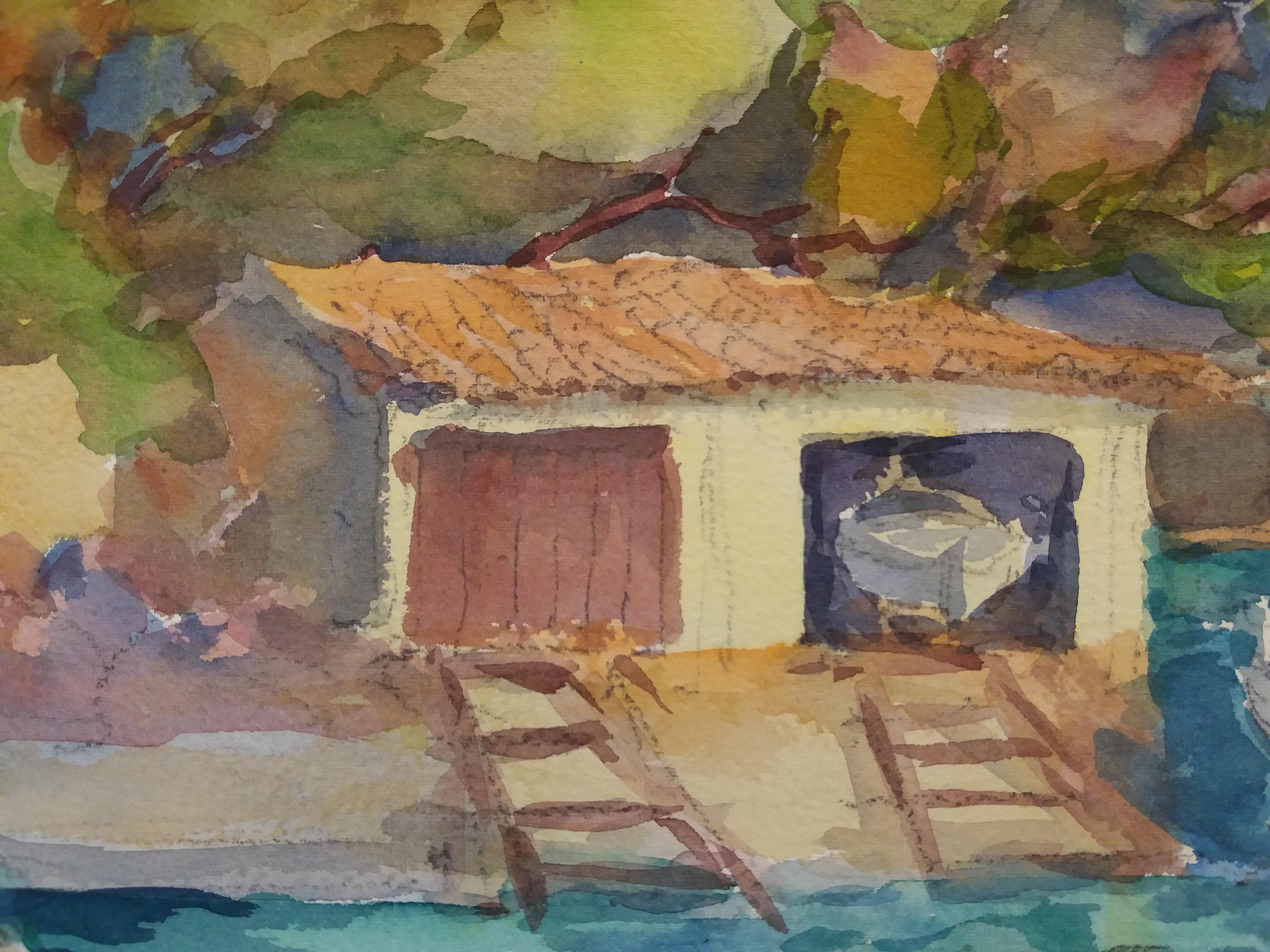 Majorca original watercolor papel impressionist painting - Impressionist Painting by Josep Meneses