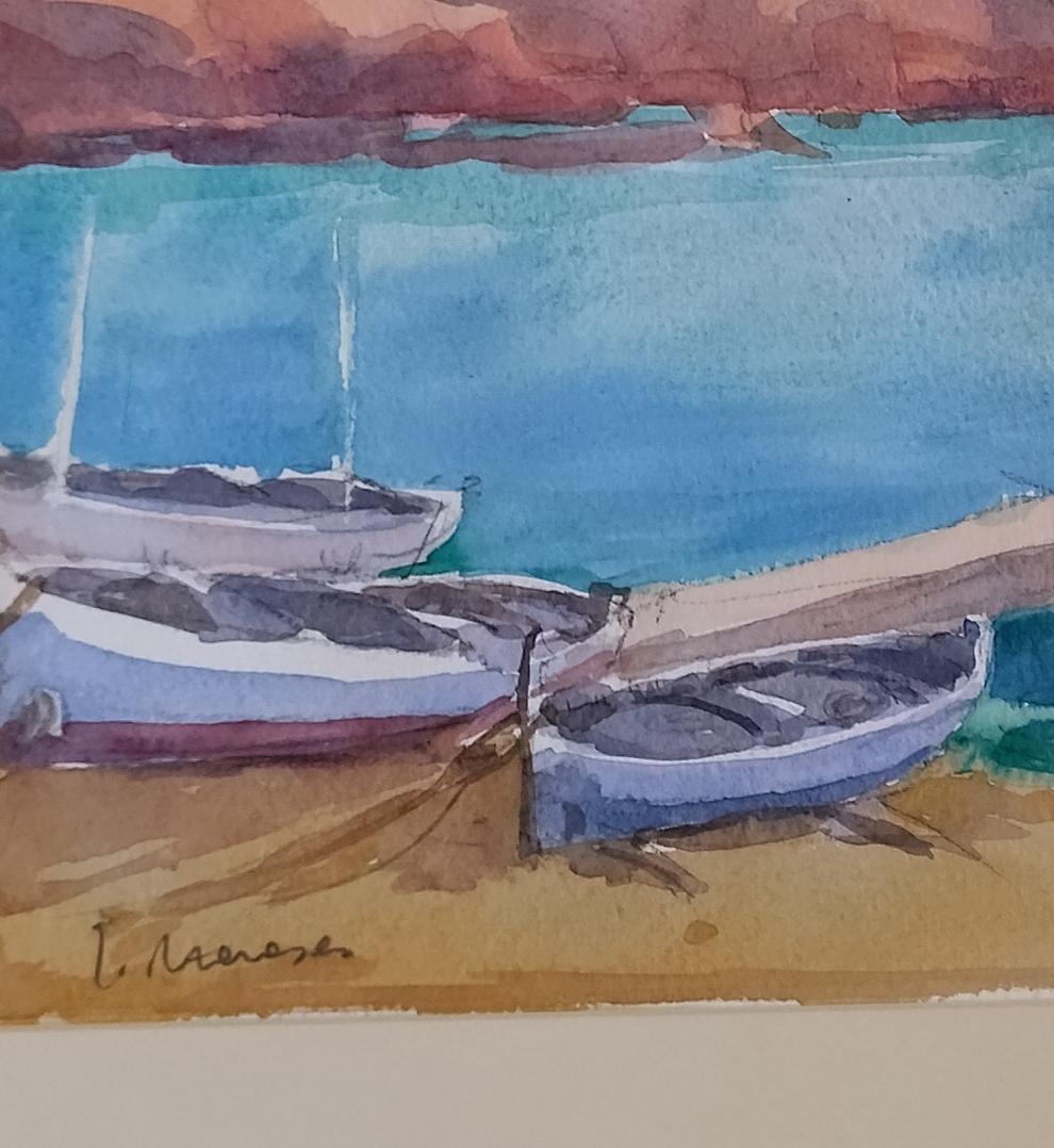 Meneses.   Majorca  Coast  Spain  original watercolor painting For Sale 8