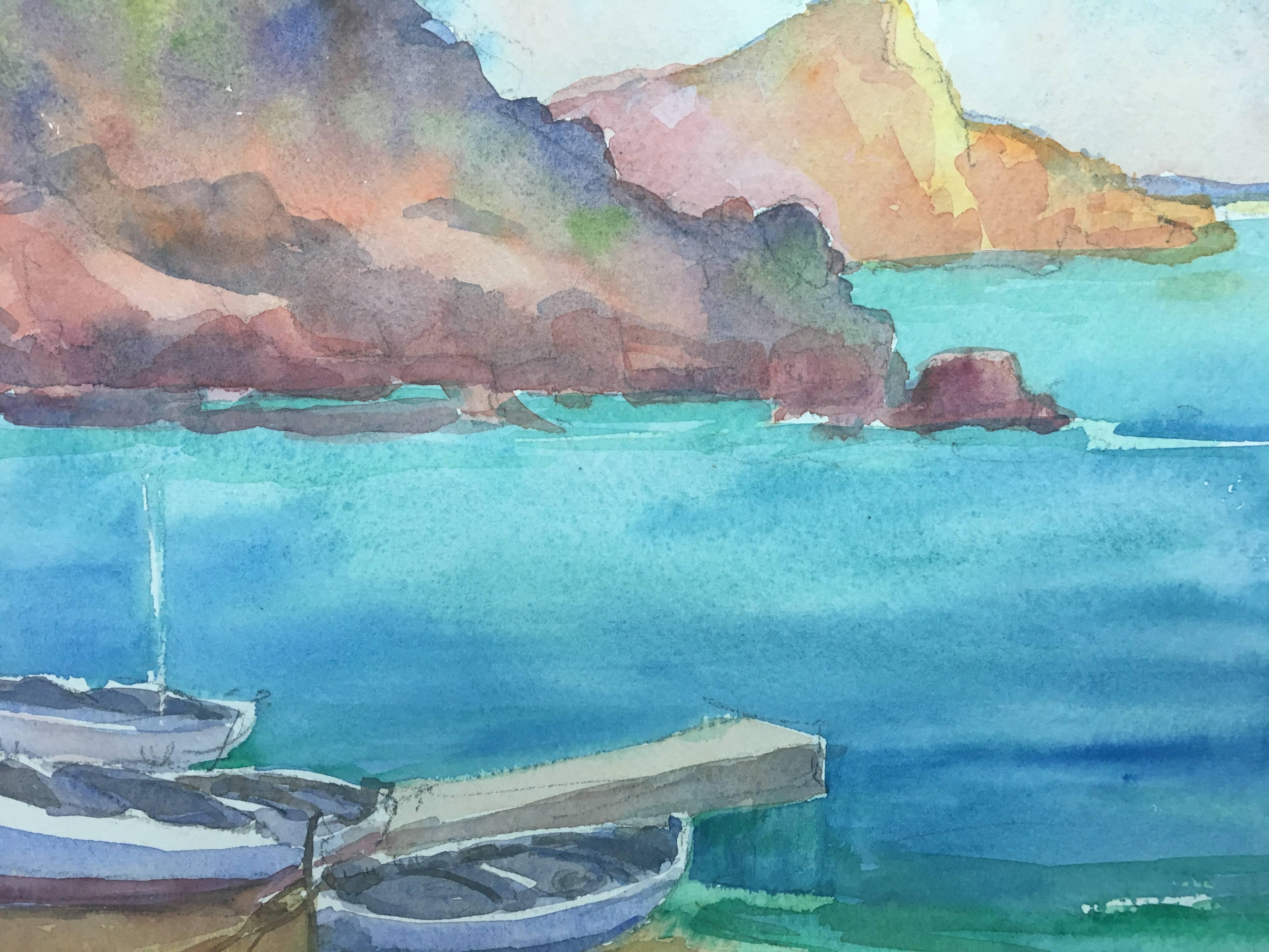 Meneses 11  Majorque  Côte  Espagne  aquarelle originale en vente 1