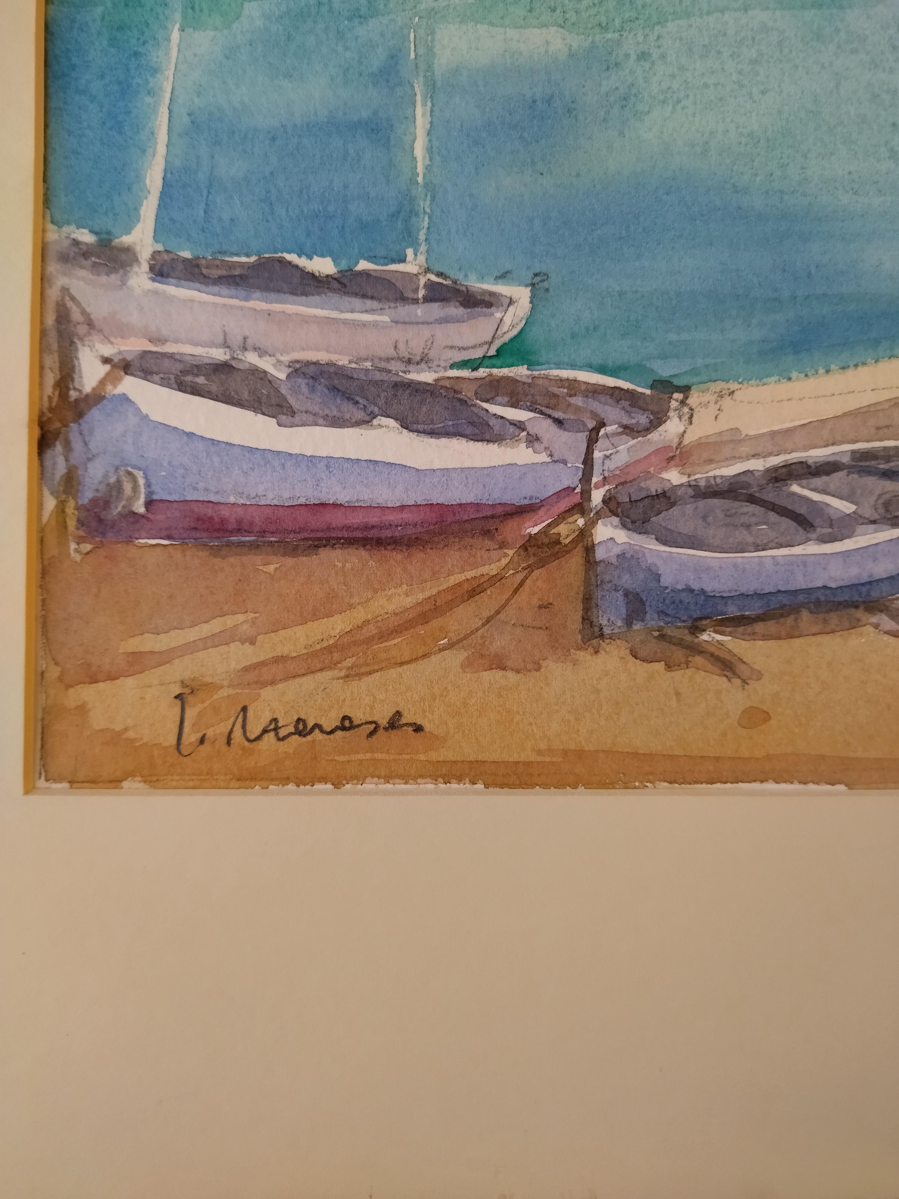 Meneses   Maiorca  Costa  Spagna  acquerello originale 2