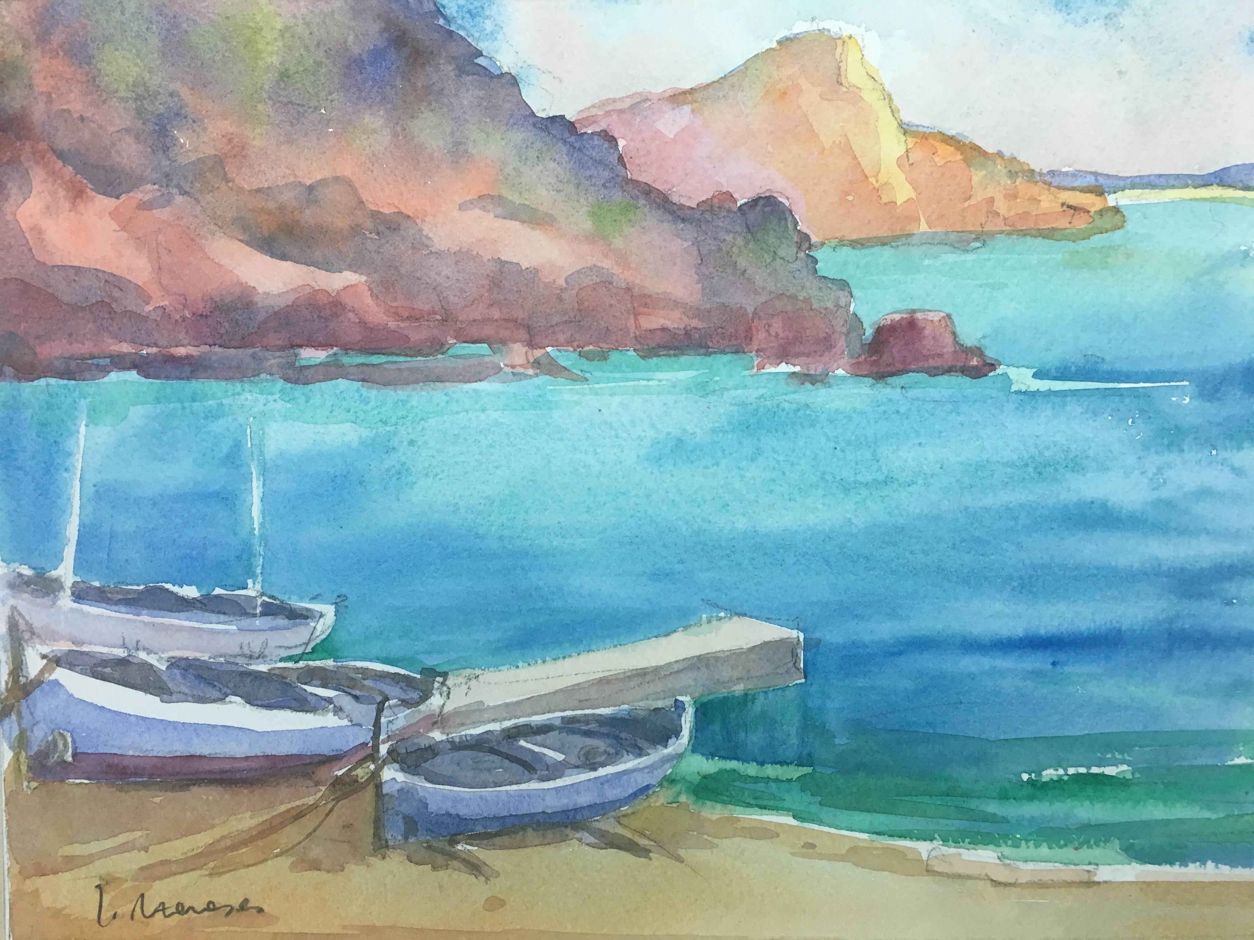 Meneses   Maiorca  Costa  Spagna  acquerello originale - Painting Espressionista di Josep Meneses