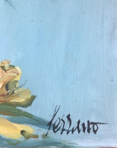 Flowers still-life oil on canvas painting