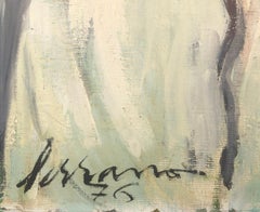 self portrait with flowers oil on canvas painting