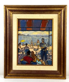 ÓLEO SOBRE TELA - JOSEP MOSCARDÓ - APERITIVO EN LA PLAYA
