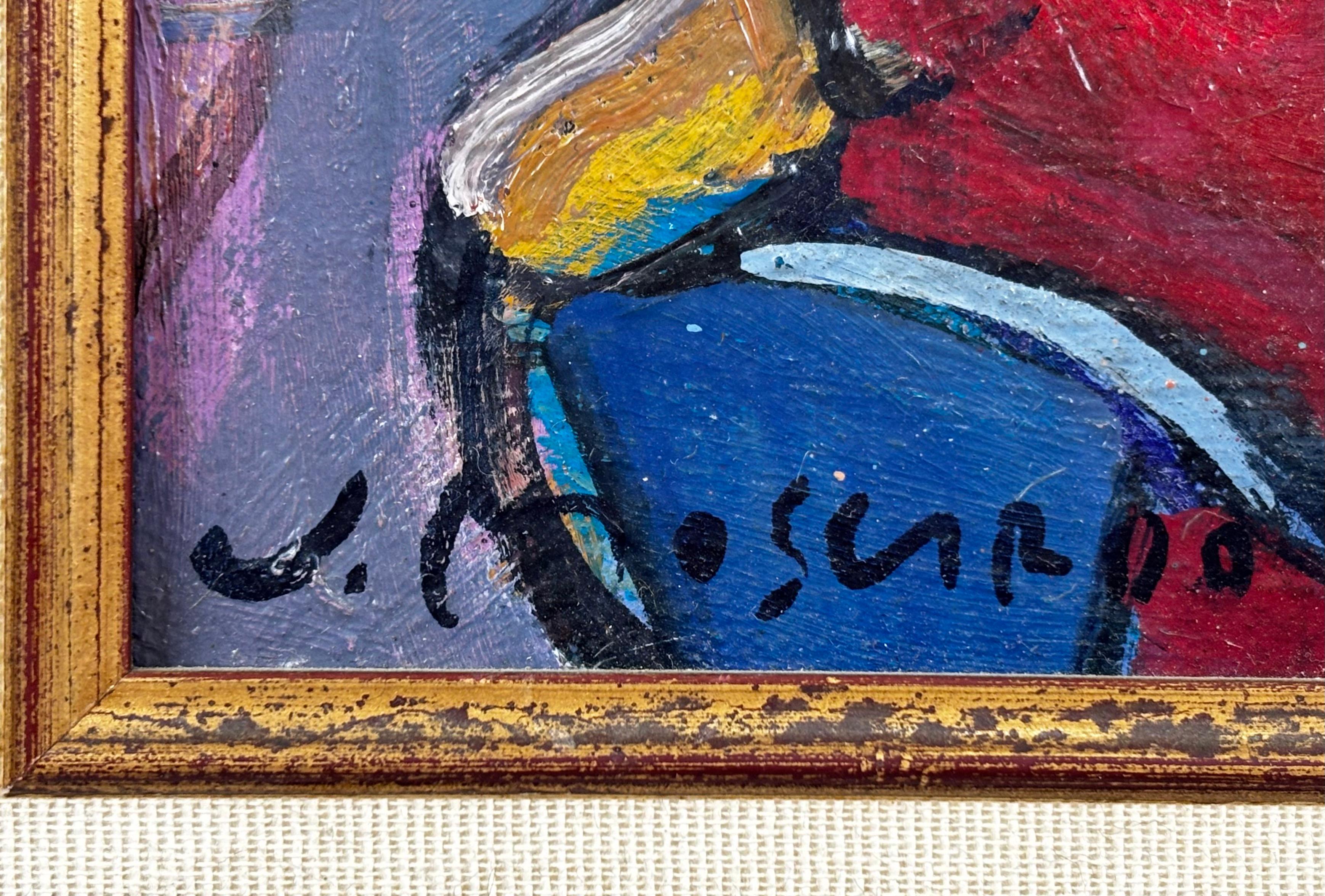 ÓLEO SOBRE TELA - JOSEP MOSCARDÓ - APERITIVO EN LA PLAYA im Angebot 4