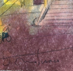 Gerona Cathedral urbanscape lithograph