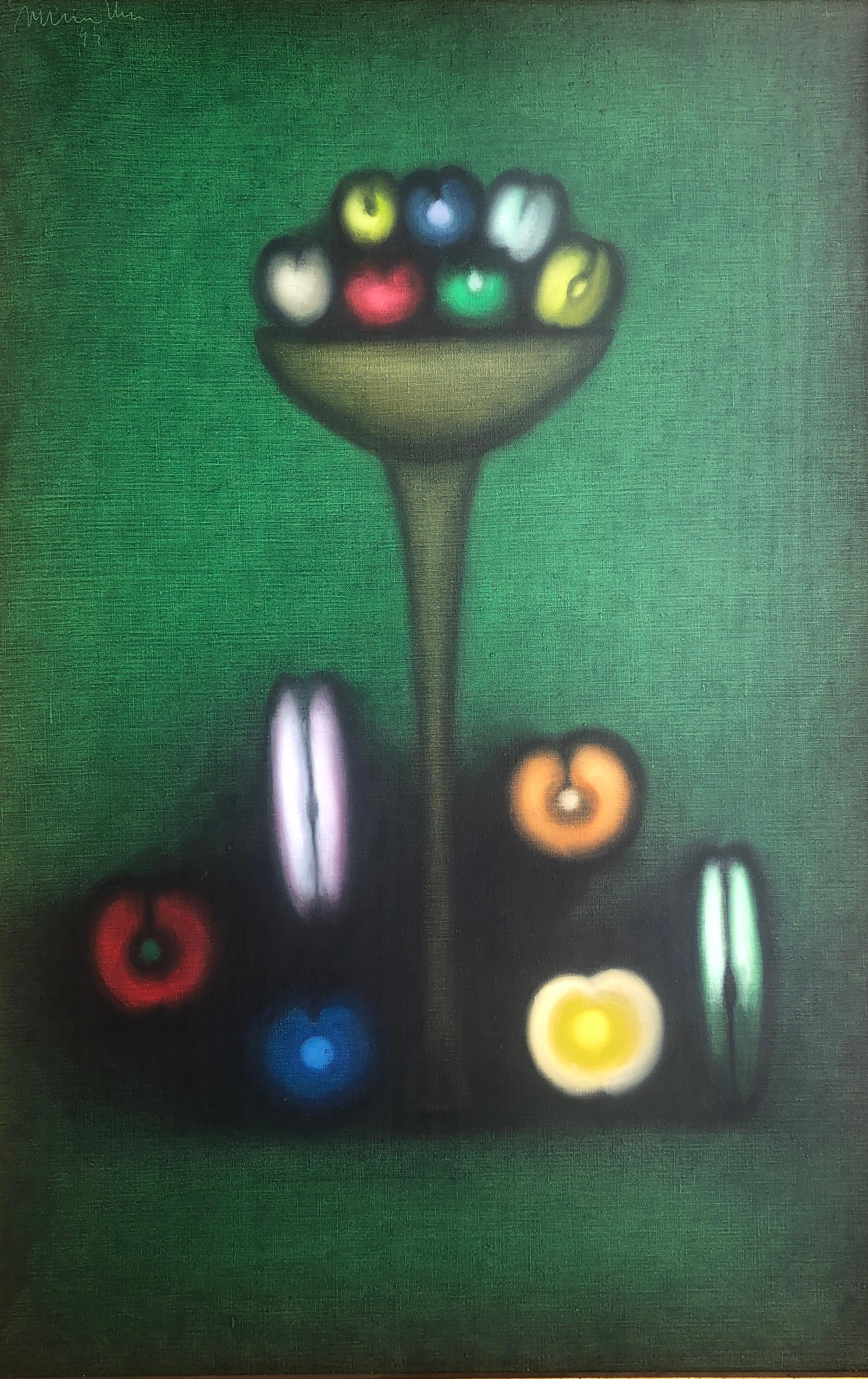 Still life oil on canvas painting sfumato