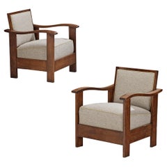 Josep Palau Oller Spanish Pair of Armchairs in Oak