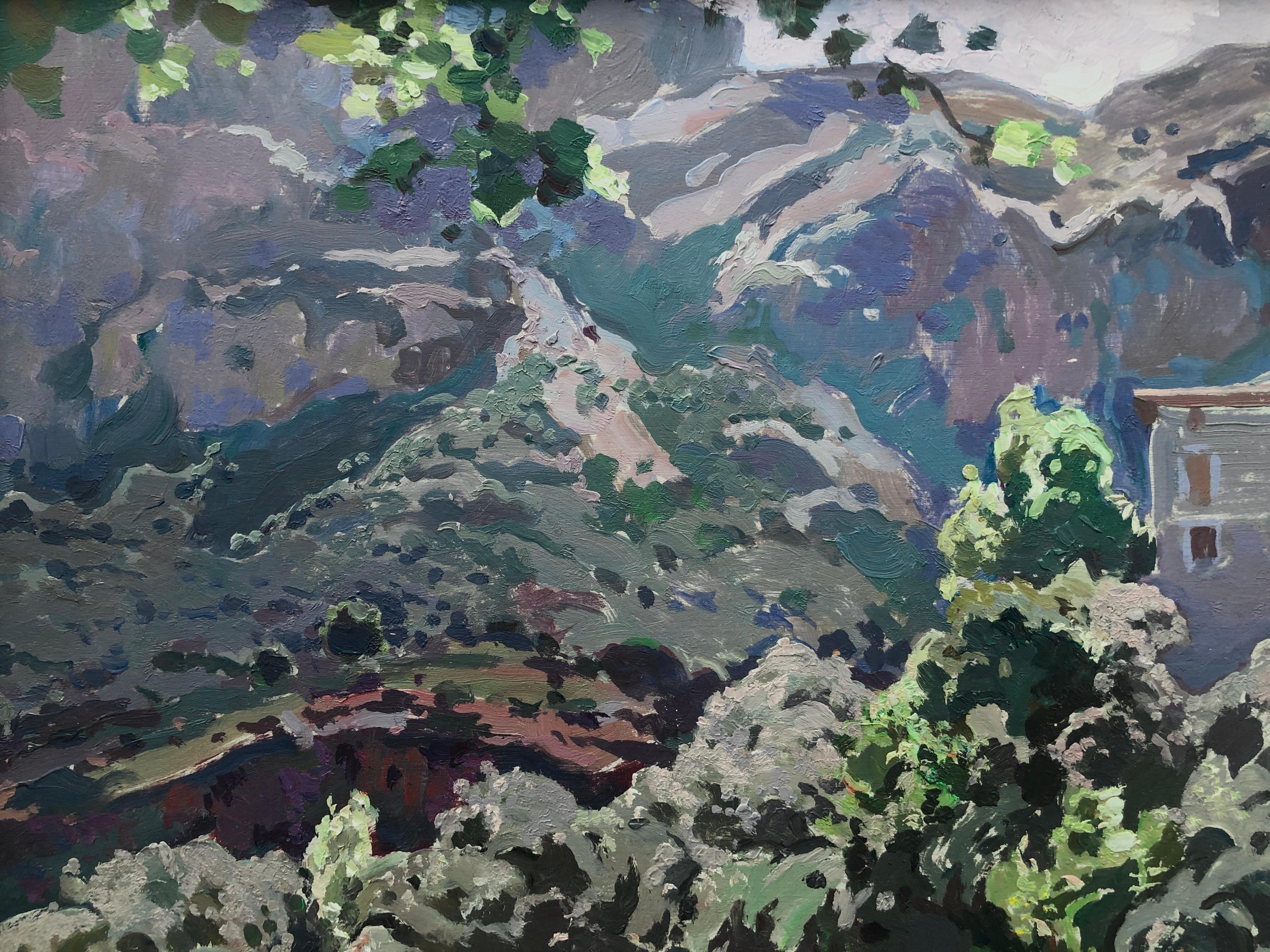 Paesaggi dei Pirenei e di Maiorca olio su tavola pittura spagna in vendita 2