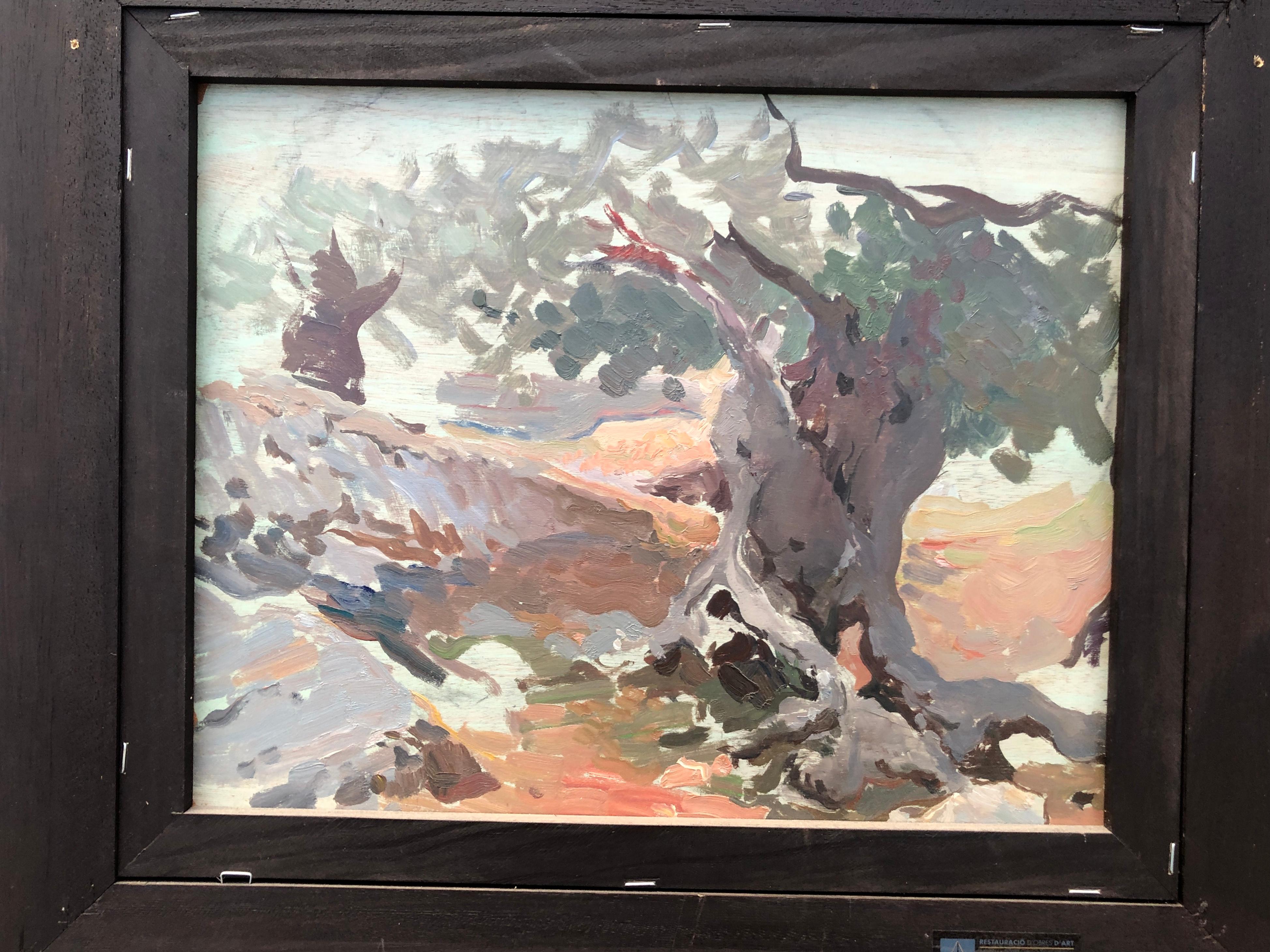 Paesaggi dei Pirenei e di Maiorca olio su tavola pittura spagna in vendita 3