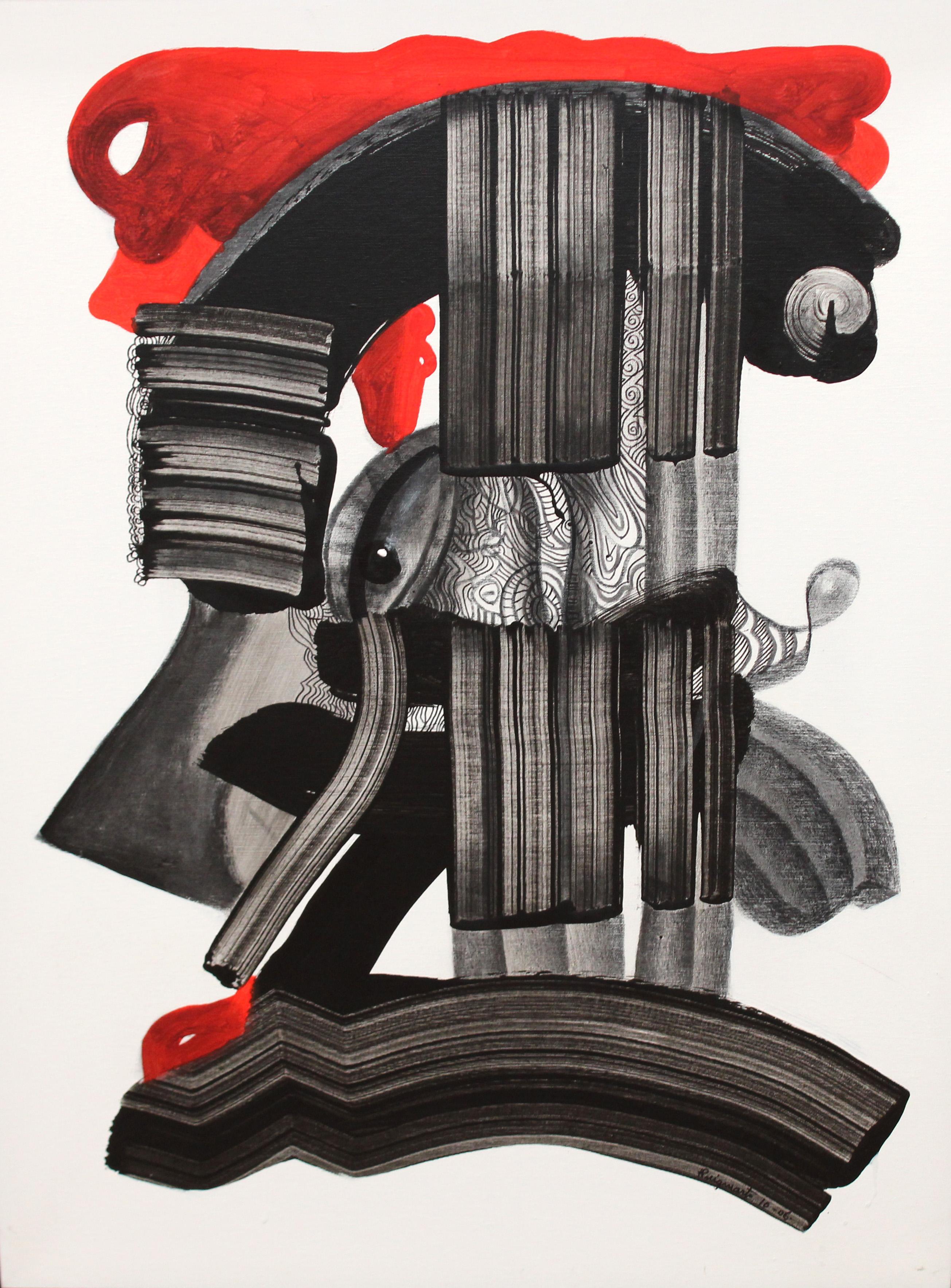 Josep Puigmartí Valls (1932-2020) Abstract Painting - Óleo sobre tela titulado Perfil -