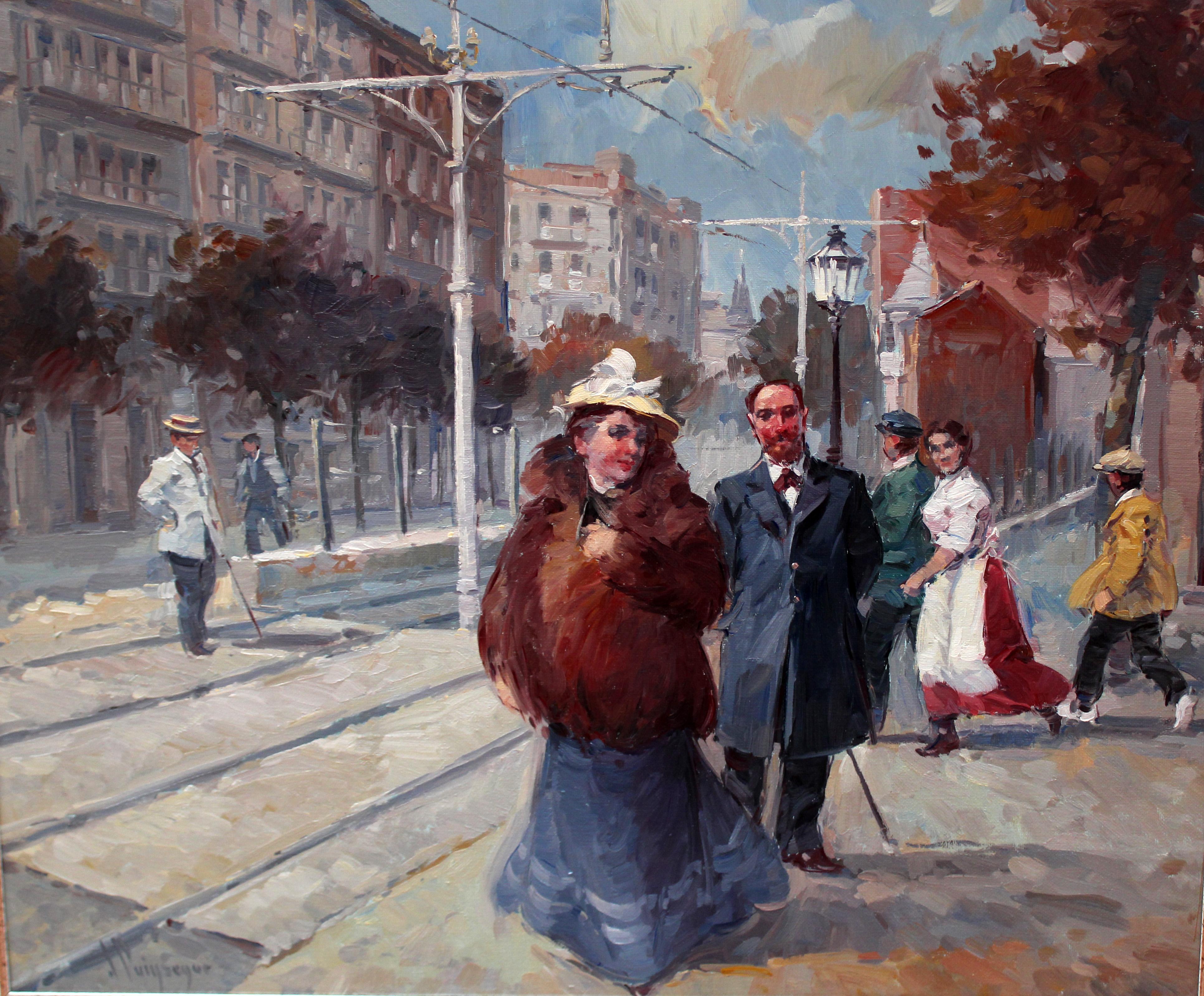 Óleo sobre tela - Elegancia burguesa