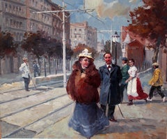 Óleo sobre tela - Elegancia burguesa