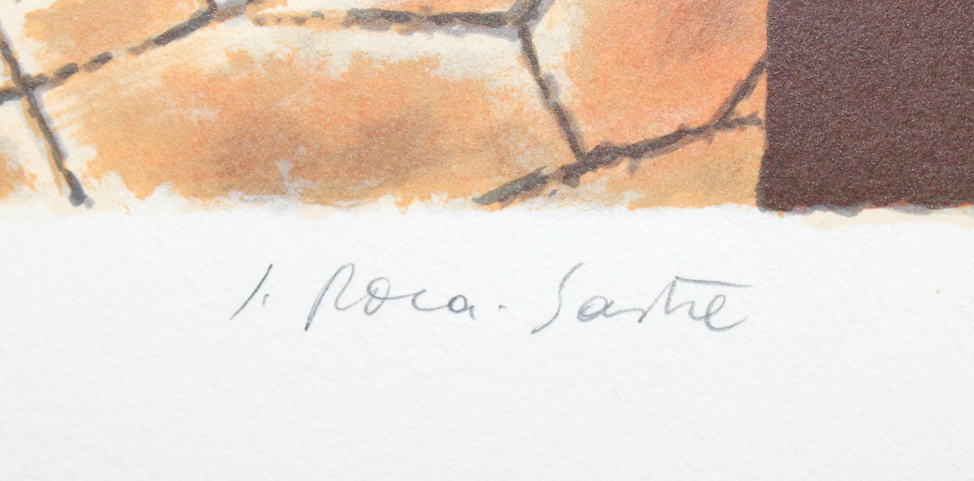 Litografia sobre papel - Puertas abiertas al misterio - Tiraje: 1/250 - Print Impresionista de Josep Roca Sastre