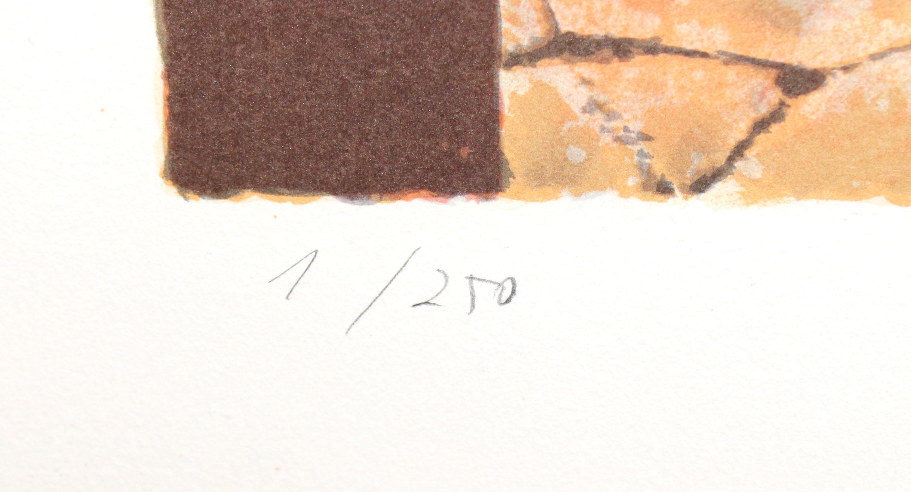 Litografia sobre papel - Puertas abiertas al misterio - Tiraje: 1/250 - Interior Print Marrón de Josep Roca Sastre