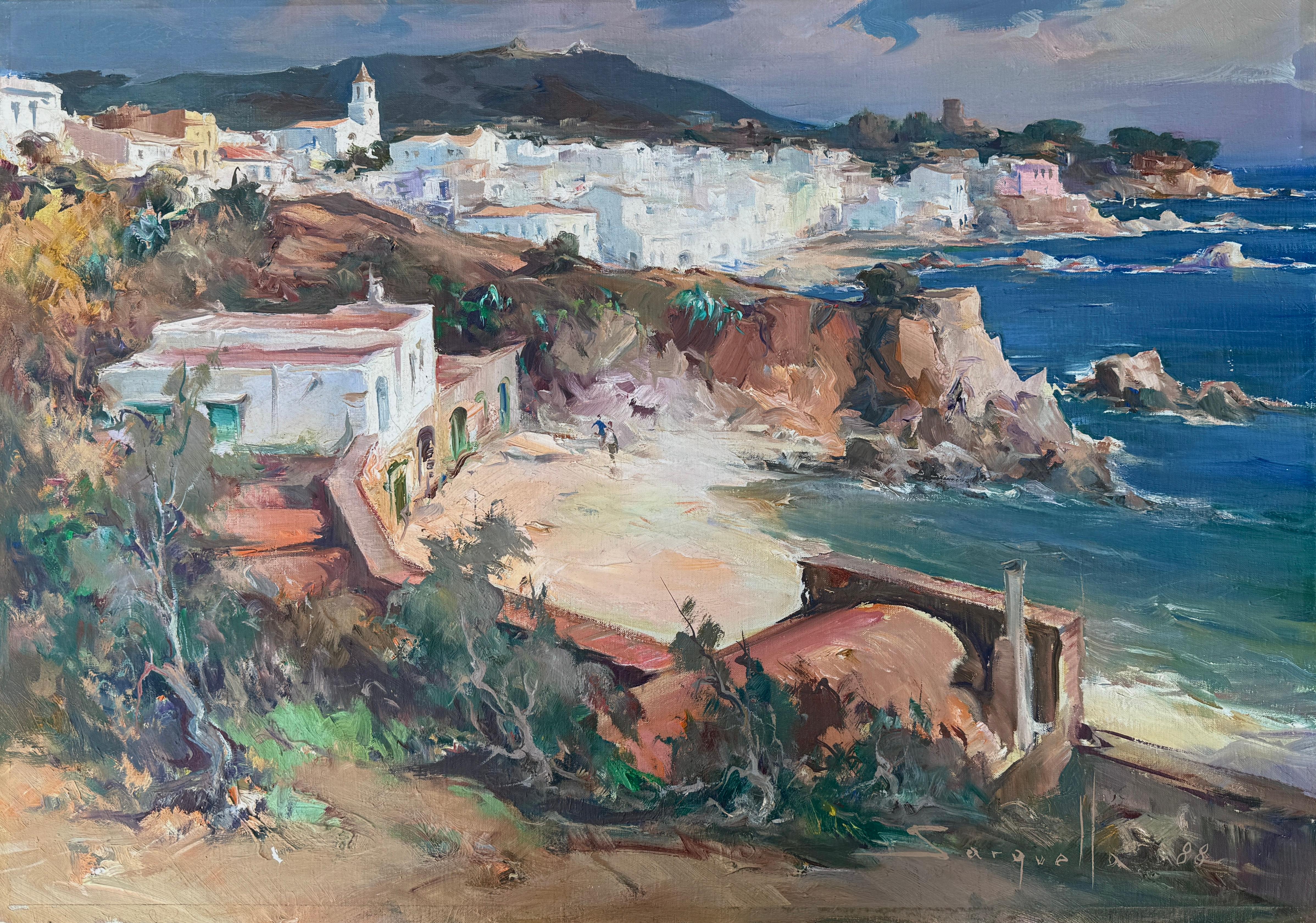 Panoramablick auf Calella de Palafrugell Costa Brava Spanien Ölgemälde auf Leinwand