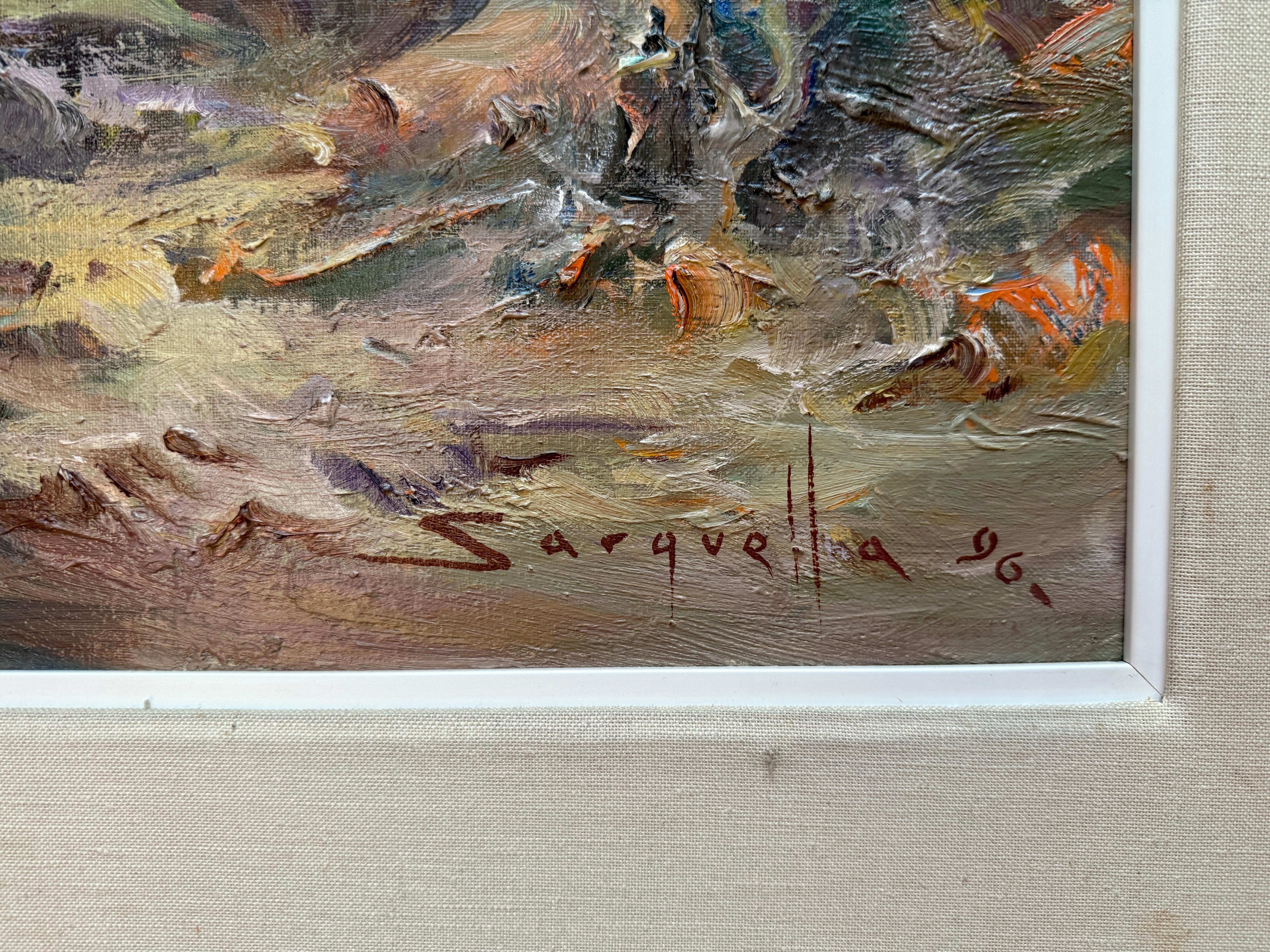 Cadaques Spanien Seestück mediterran spanisch Öl auf Leinwand (Post-Impressionismus), Painting, von Josep Sarquella