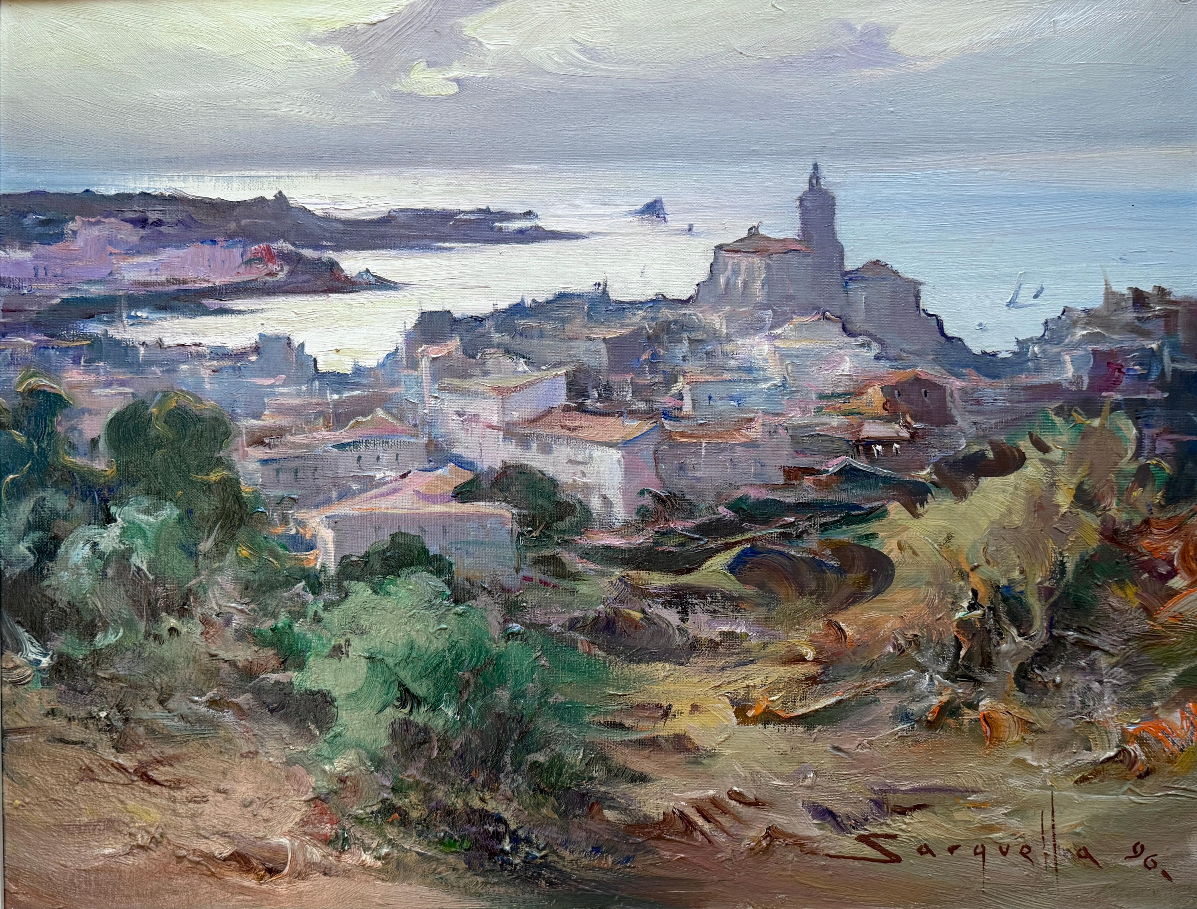 Cadaques Spanien Seestück mediterran spanisch Öl auf Leinwand