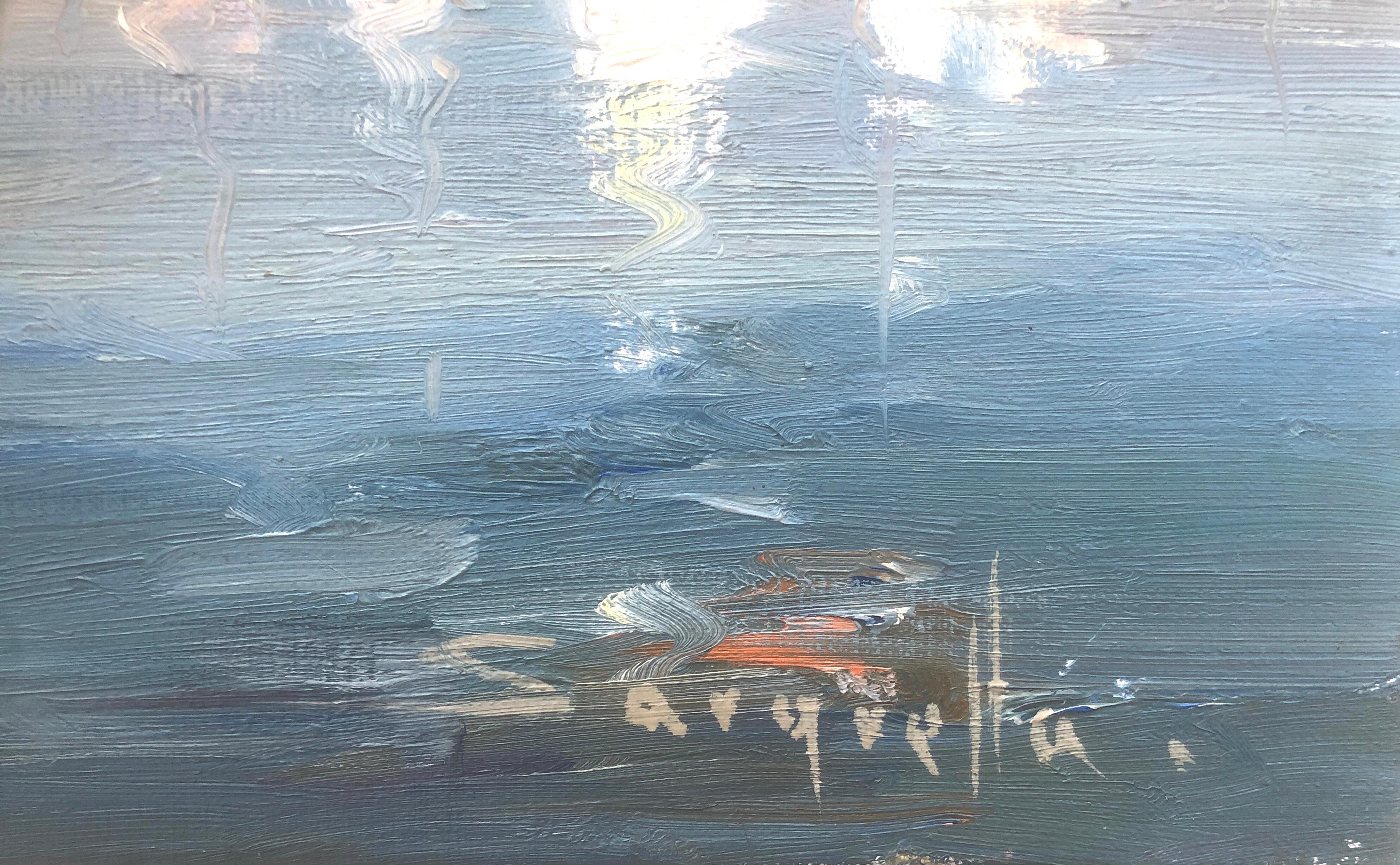 Palma de Mallorca Spain oil on canvas painting Majorca seascape - Painting by Josep Sarquella