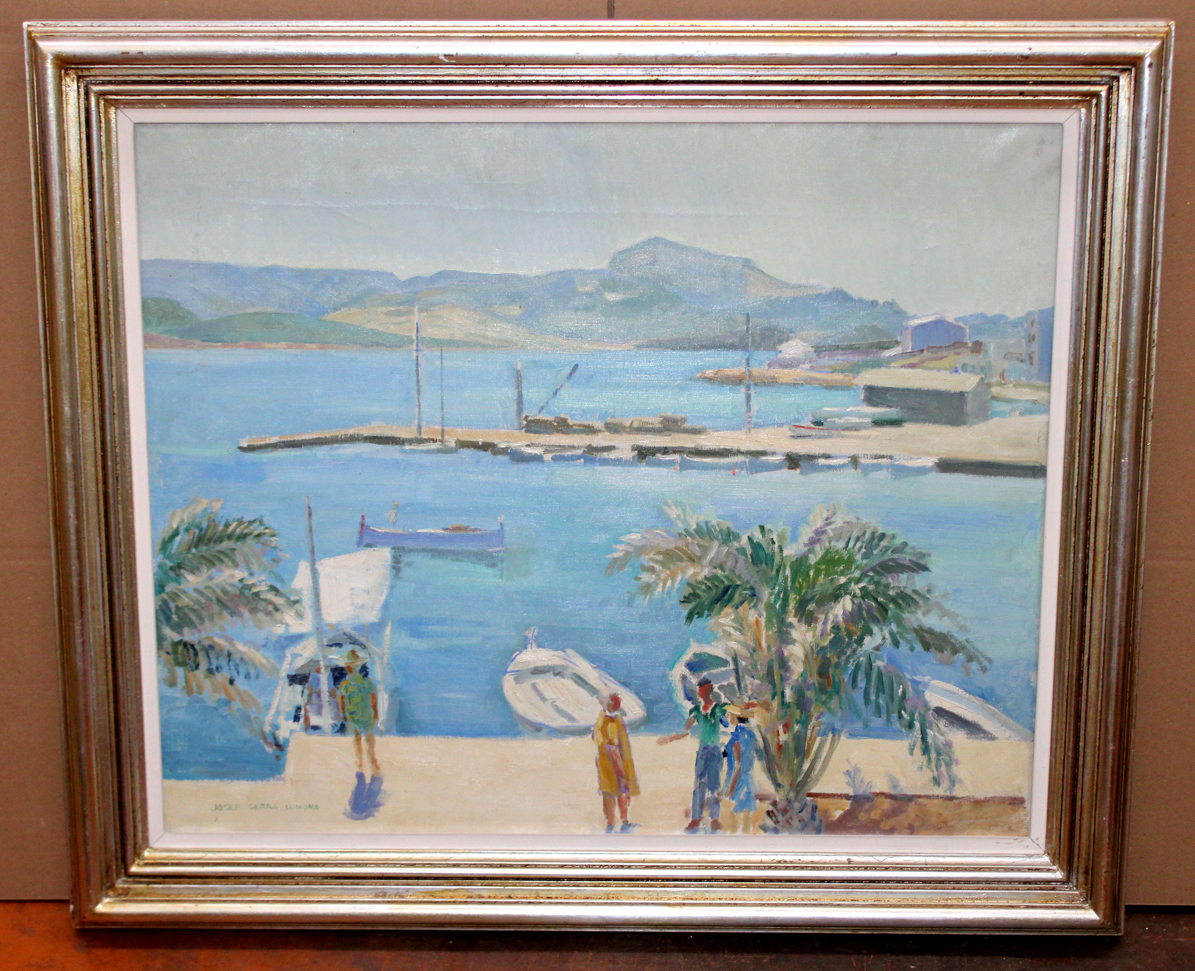 Óleo sobre tela - Hafenblick – Painting von Josep Serra Llimona