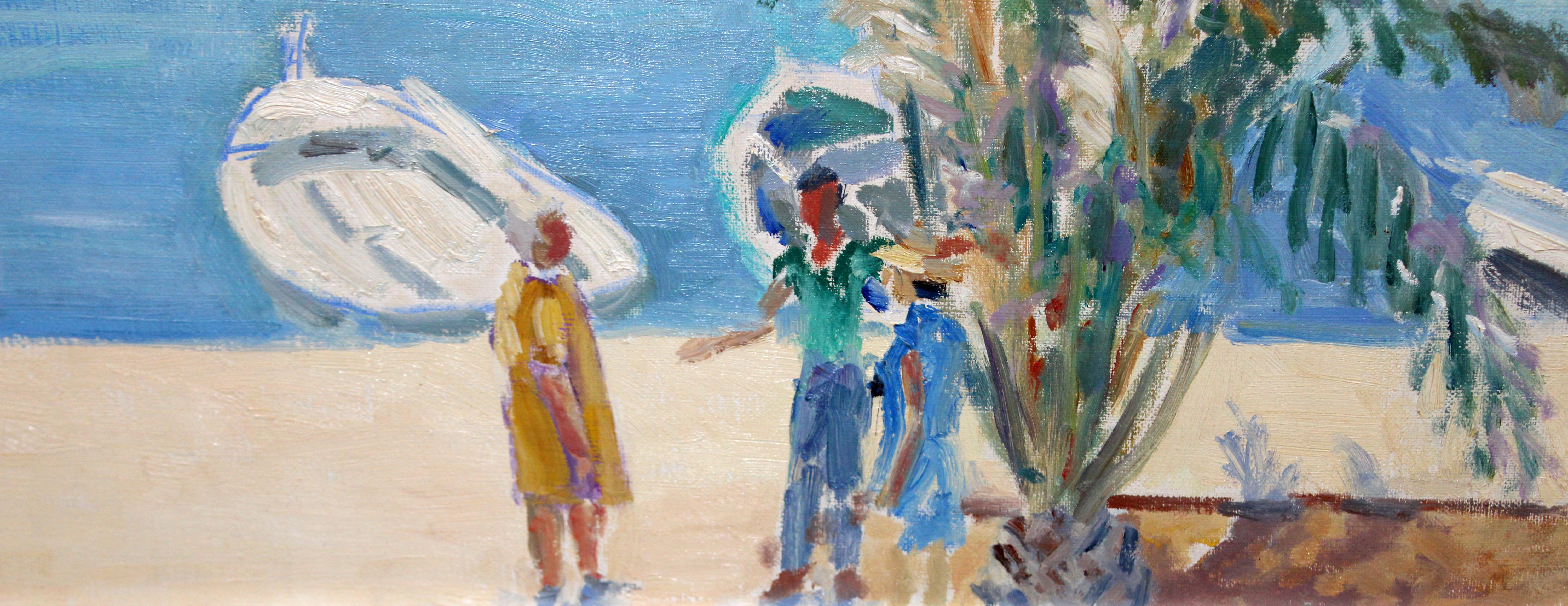 Óleo sobre tela - Hafenblick im Angebot 2