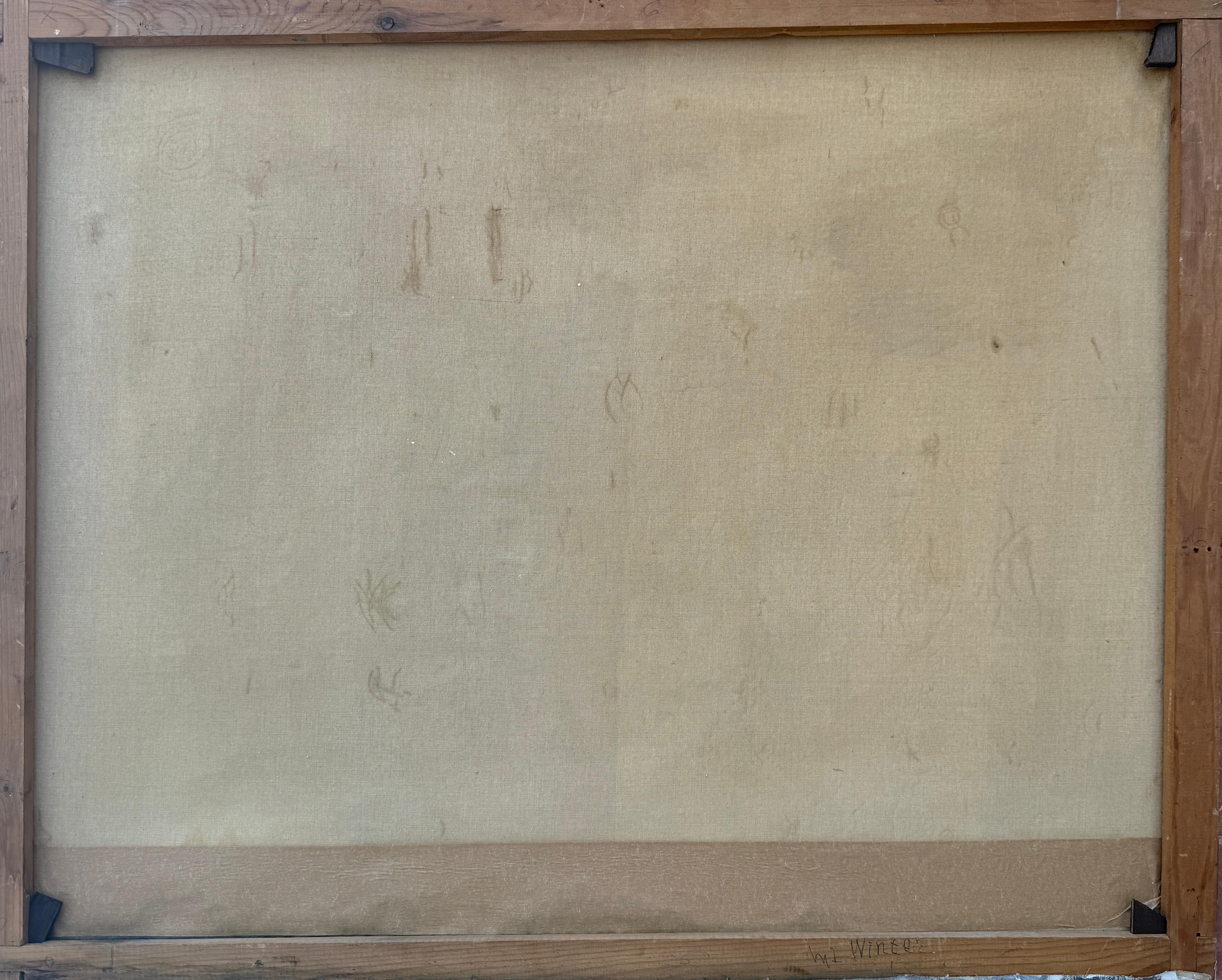 Straßenszene mit Figuren Öl auf Leinwand Gemälde spanische Landschaft im Angebot 3