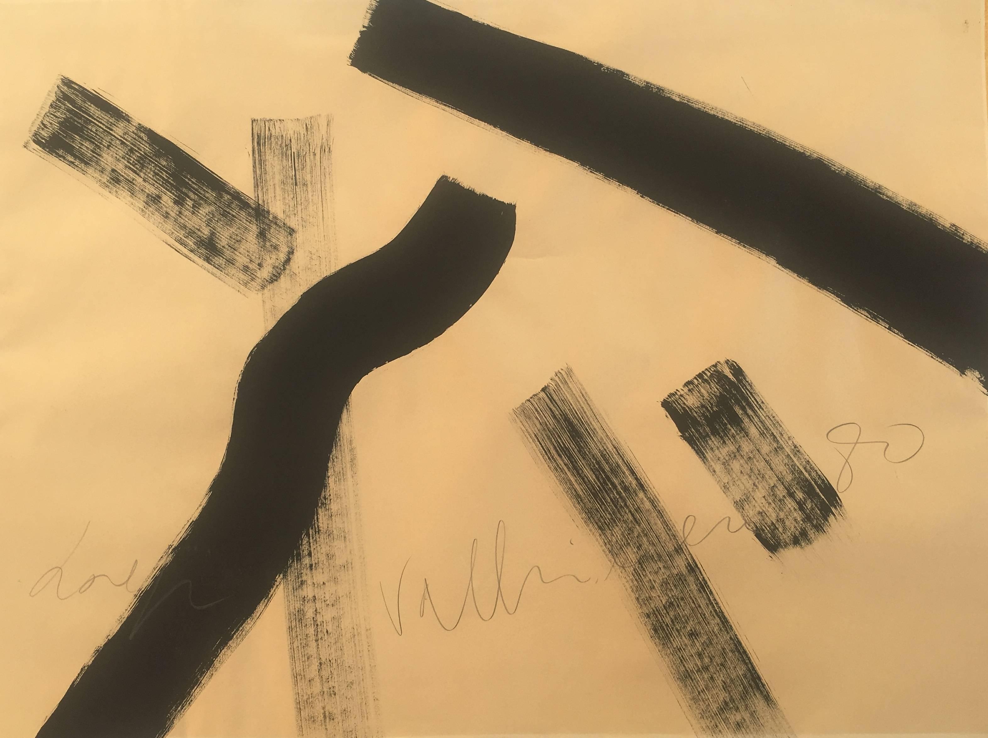 JOSEP VALLRIBERA  23 Barcelona. Acrylpapier-Gemälde – Painting von Josep Vallribera